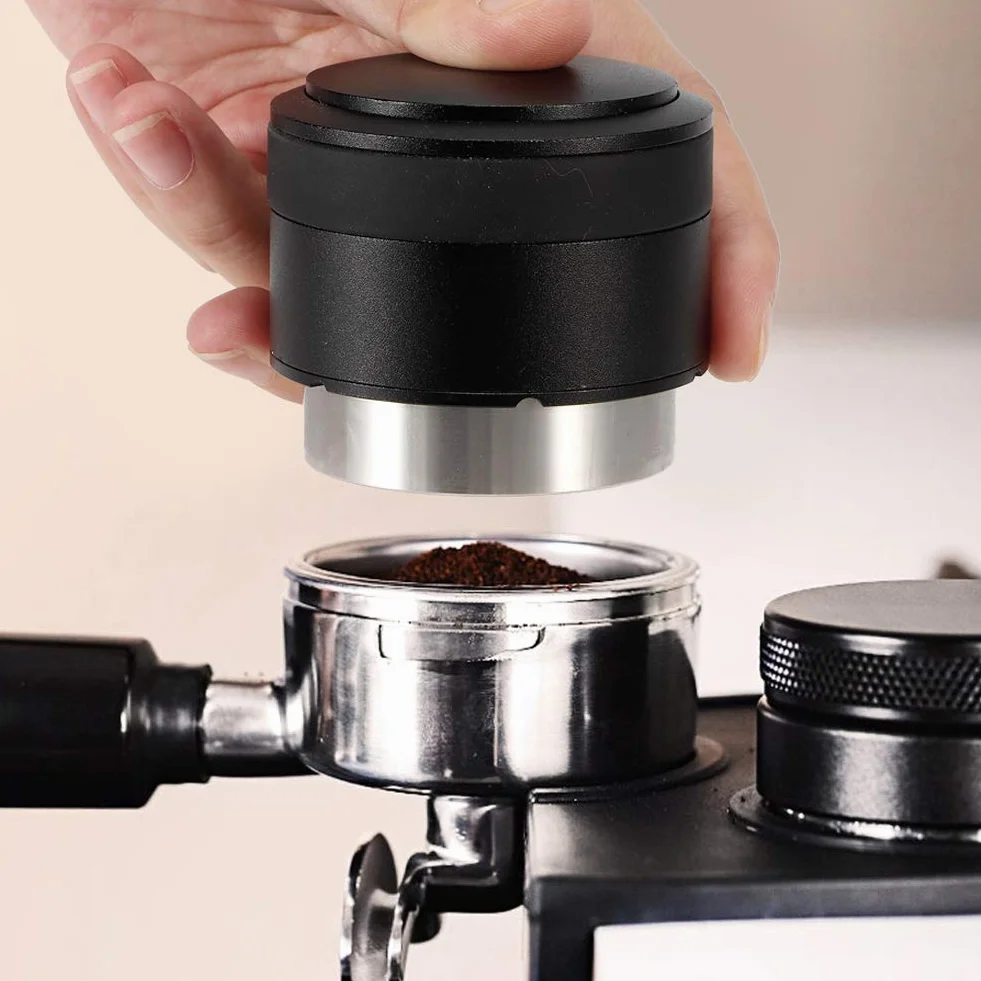Dystrybutor ubijaka do kawy ze stali nierdzewnej 51 mm Narzędzie do poziomowania Premium Akcesoria baristyczne do kawiarni w domowym biurze Czarny aluminium Stal nierdzewna 461g