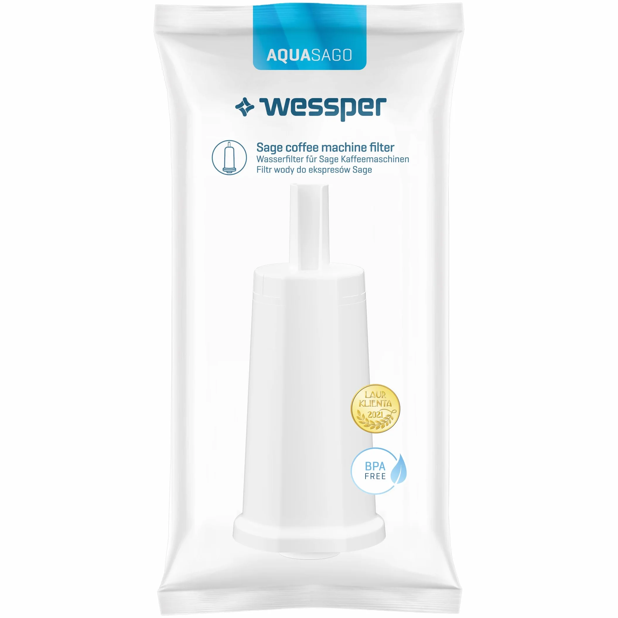 Wessper 2 Sztuk Filtr Wody do Ekspresów Sage | Akcesoria Baristyczne Zamiennik do Sage, Sage Barista Express Pro SES008, SES875, SES878, SES880, SES810, SES980, SES990, BES920, BES811