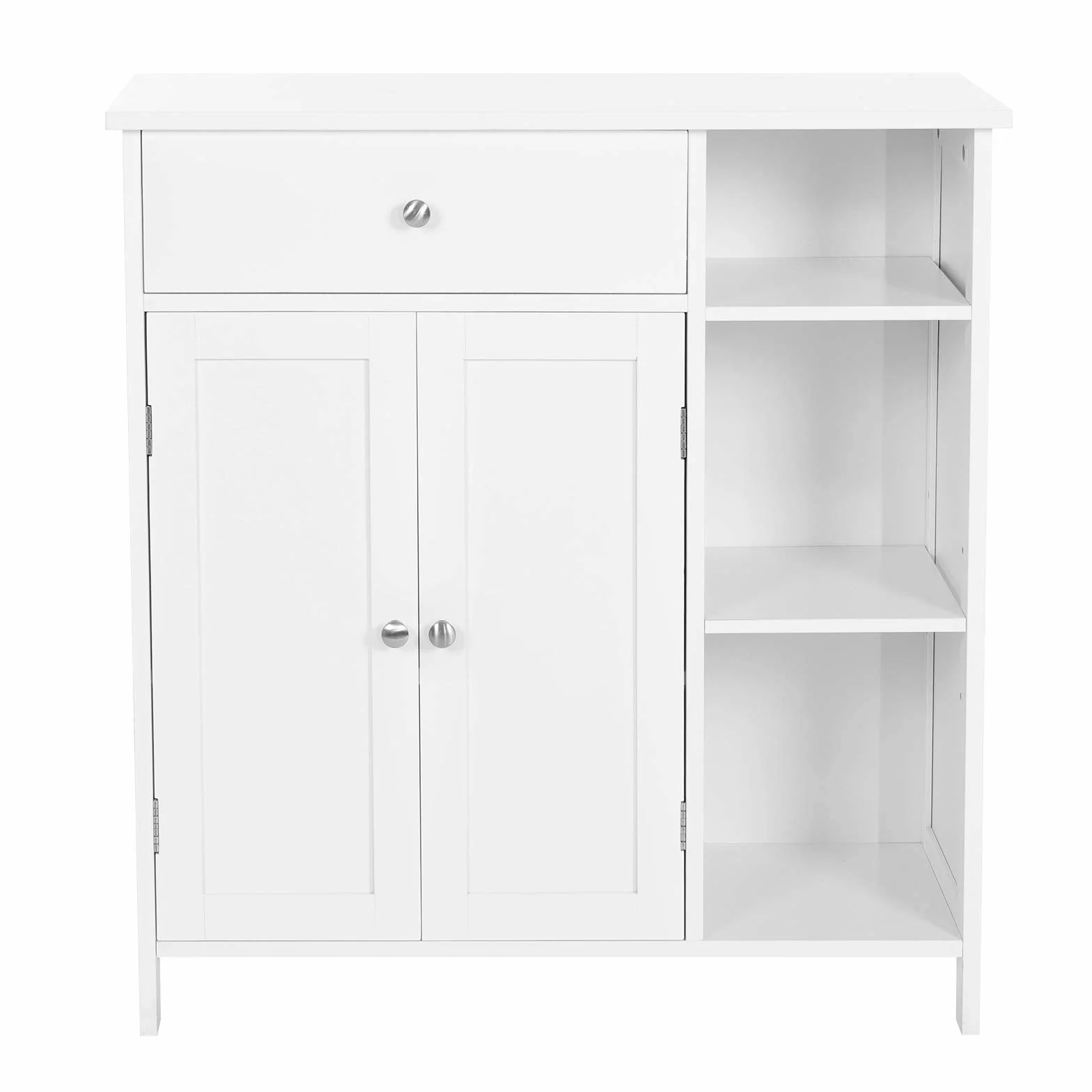 VASAGLE BBC142W01 Szafka łazienkowa 75x30x80 cm biały matowy z szufladą i drzwiami