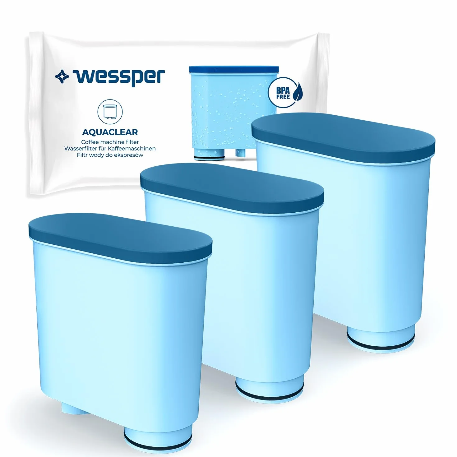 Wessper filtr do wody kompatybilny z Philips AquaClean CA6903/10 CA6903/22 CA6903 Limescale Aqua Clean, 3 sztuki