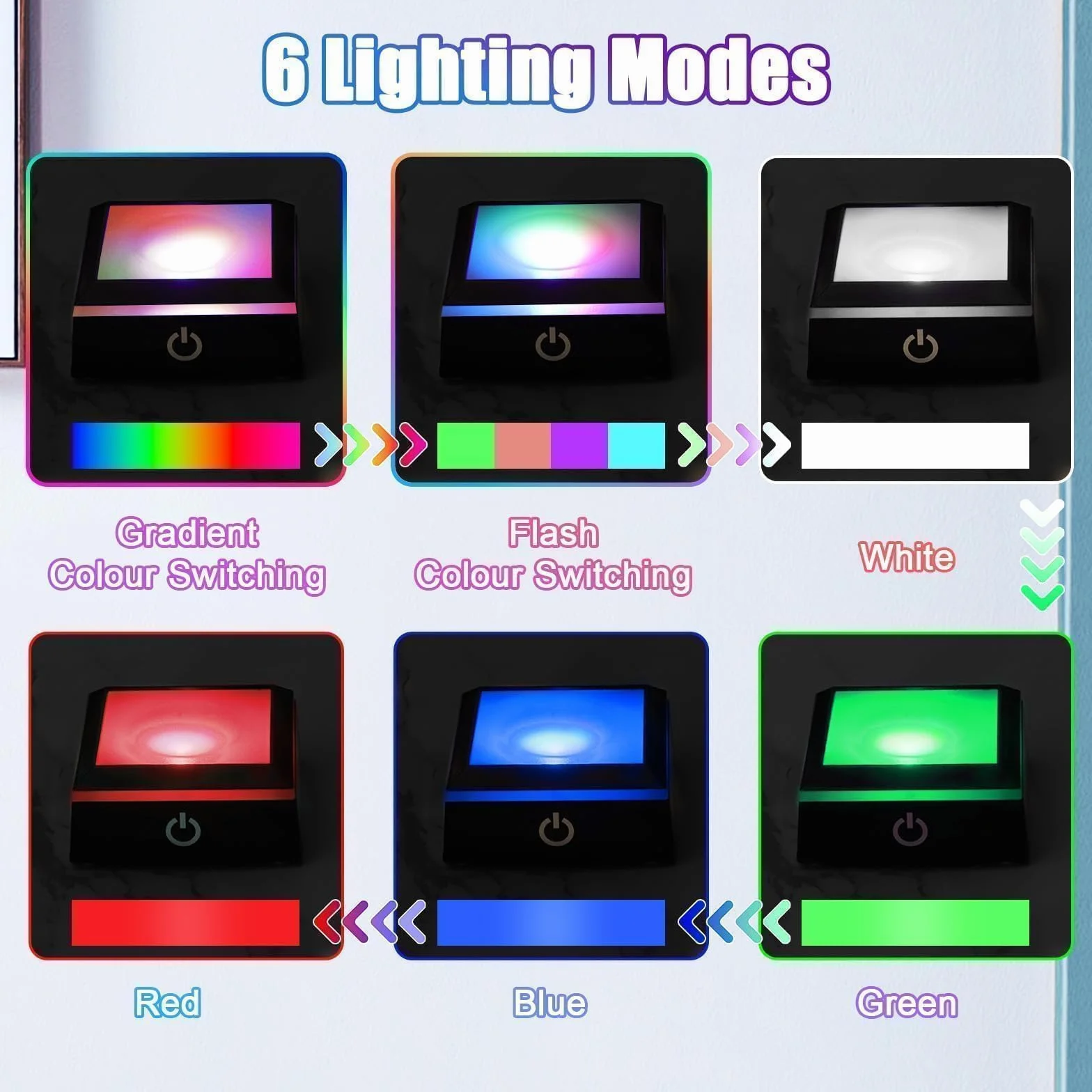 EEEKit Podświetlana Podstawka LED do Kryształu, 2PCS Zmieniająca Kolory