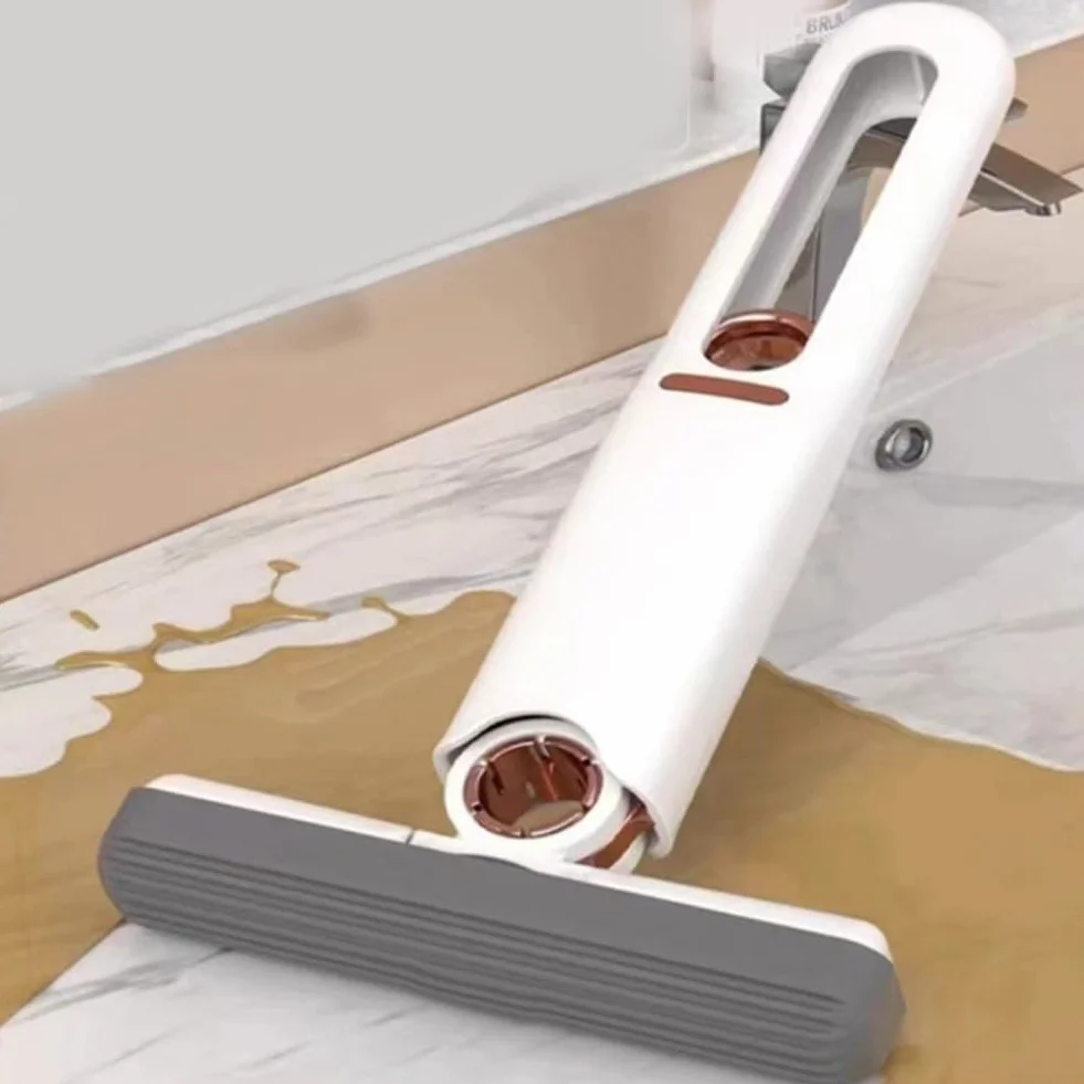 Przenośny mini mop samozaciskowy do czyszczenia biurka mini mop zestaw głośnomówiący mały mop do kuchni łazienki, kuchni, zastawy stołowej, pulpitu, szkła (1 uchwyt na mopa + 3 głowice gąbki)
