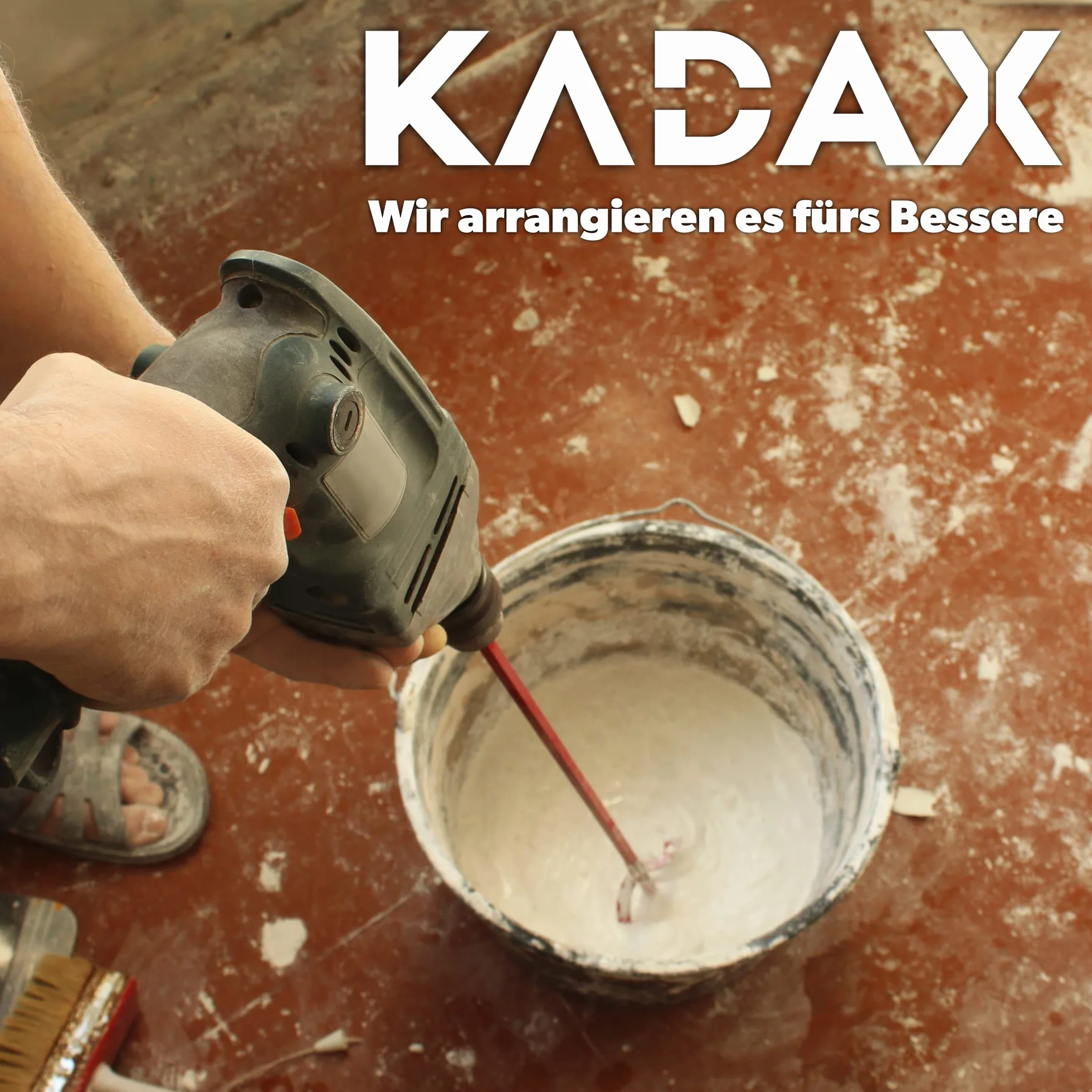 KADAX Zestaw 5 szt. wiadra budowlane 12 l, grube ścianki i wzmocniony rant, mocny uchwyt, do mieszania zaprawy oraz przenoszenia wody i gruzu na budowie i w ogrodzie