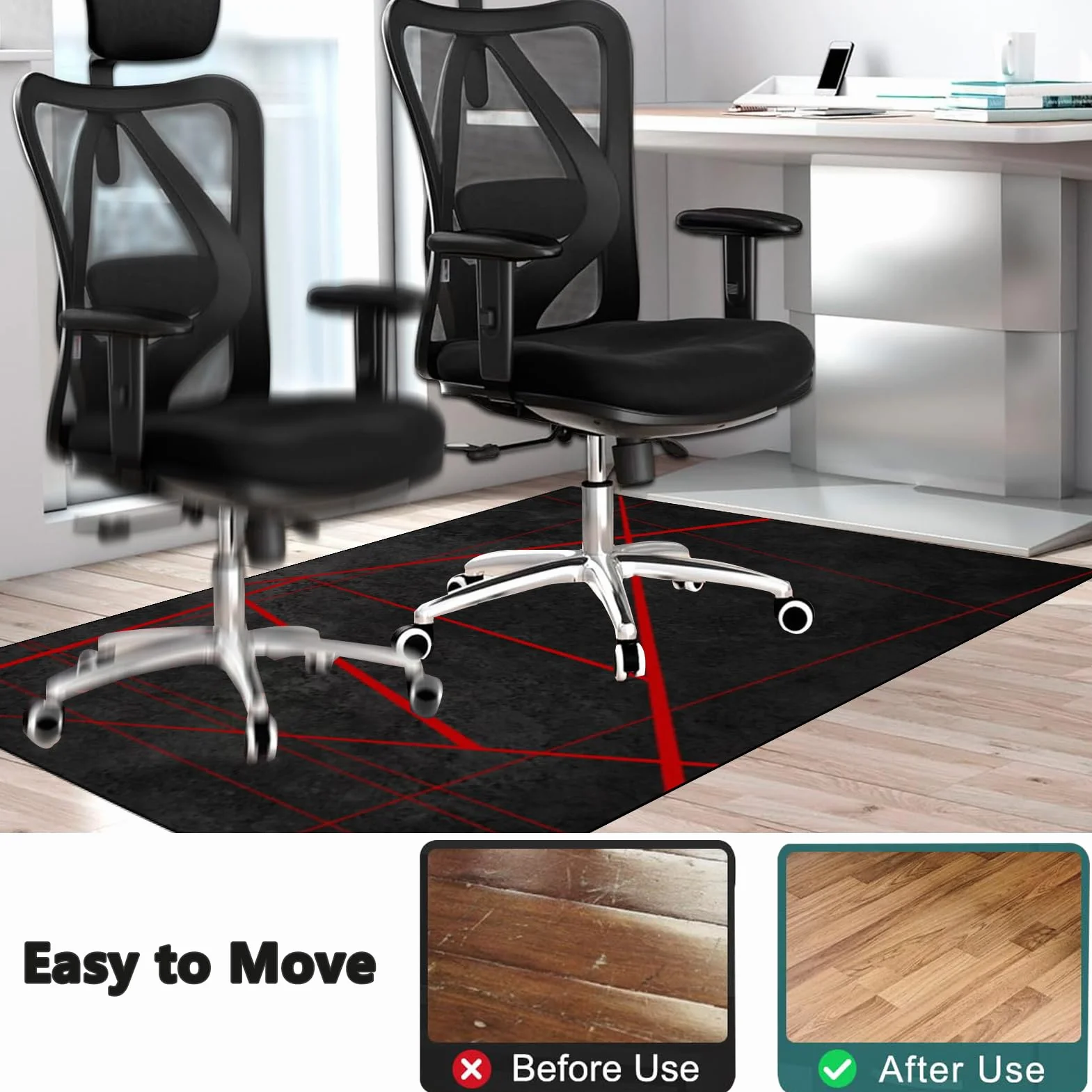 Dywan Krzesło Gamingowe, Ochraniacz Podłogi Wózki Inwalidzkie Biuro, Mata Ochronna Na Podłogi, Antypoślizgowa Mata Do Komputera Do Gier Podłogowych 110 x 130 cm