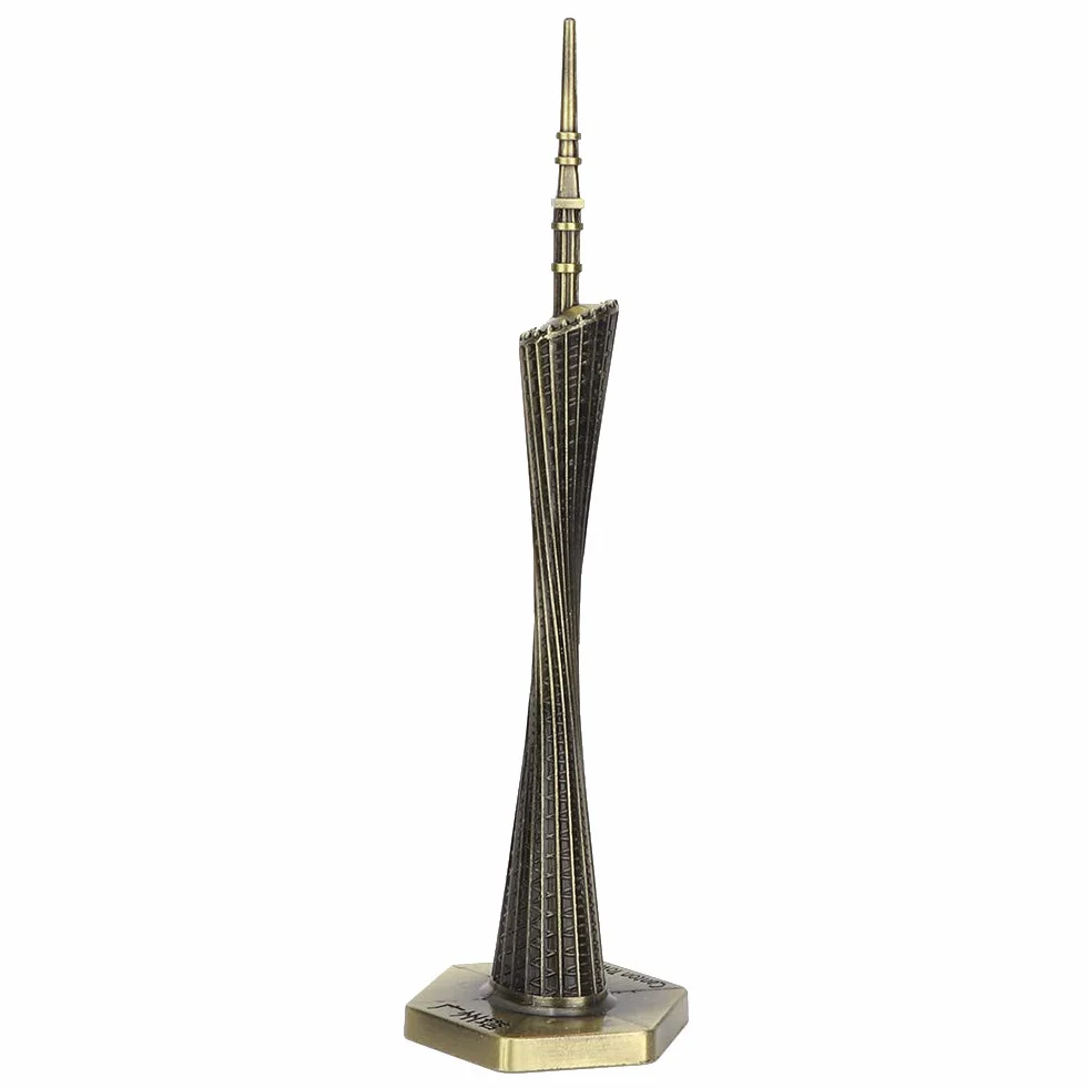 Marhynchus Metal Canton Tower model Guangzhou mała talia, vintage, rzemiosło artystyczne, pamiątka z ornamentów (brąz)