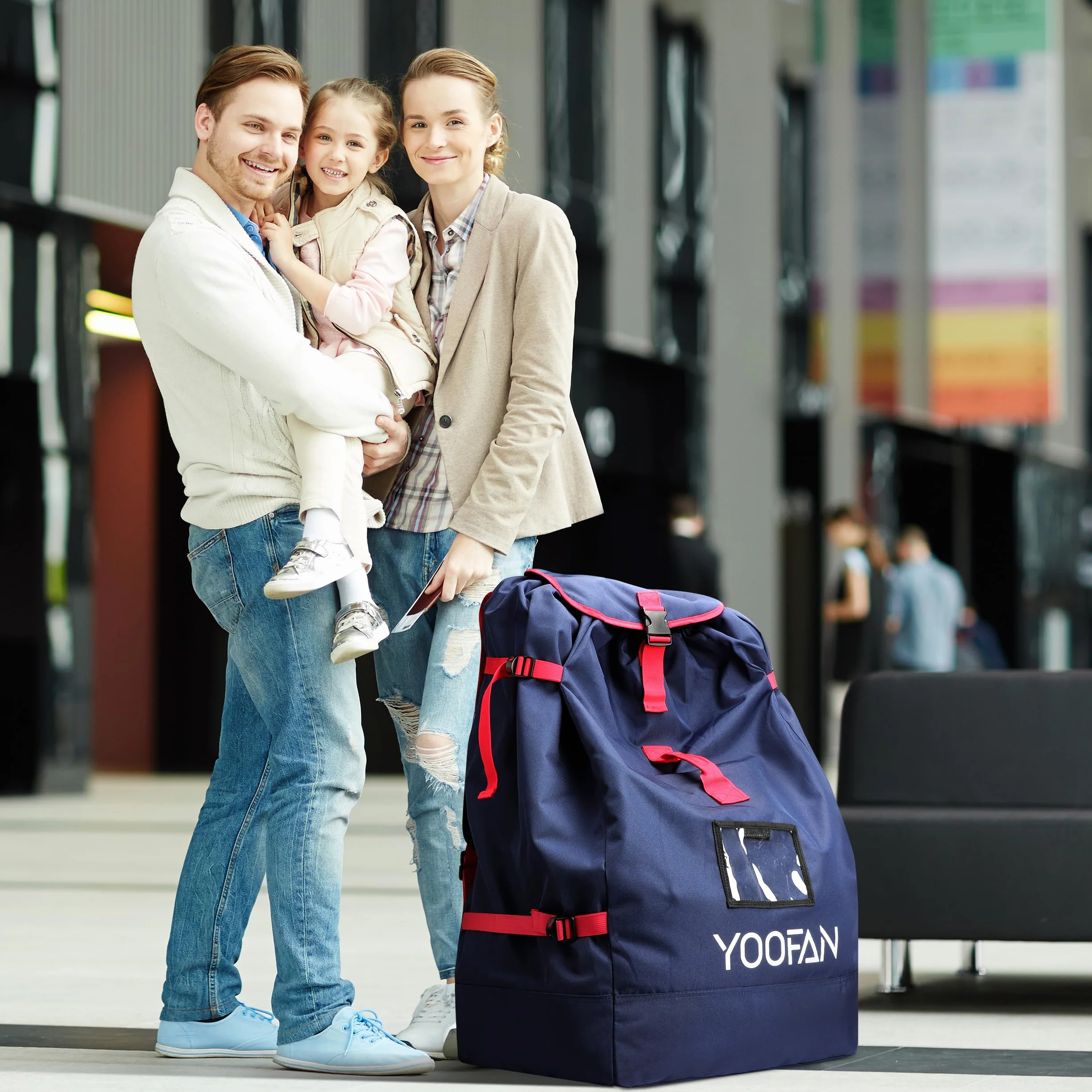 YOOFAN Torba transportowa 900D dla wózków dziecięcych niebieska