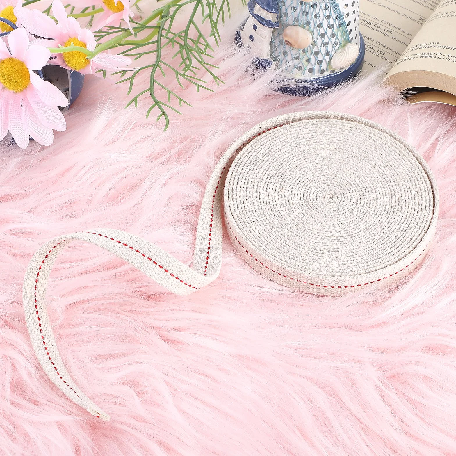 Teaaha 1 rolka knot do lamp olejowych o długości 5 m | 10 mm zamiennik lampy olejowej premium, bawełna, knot do lamp olejowych i palników olejowych