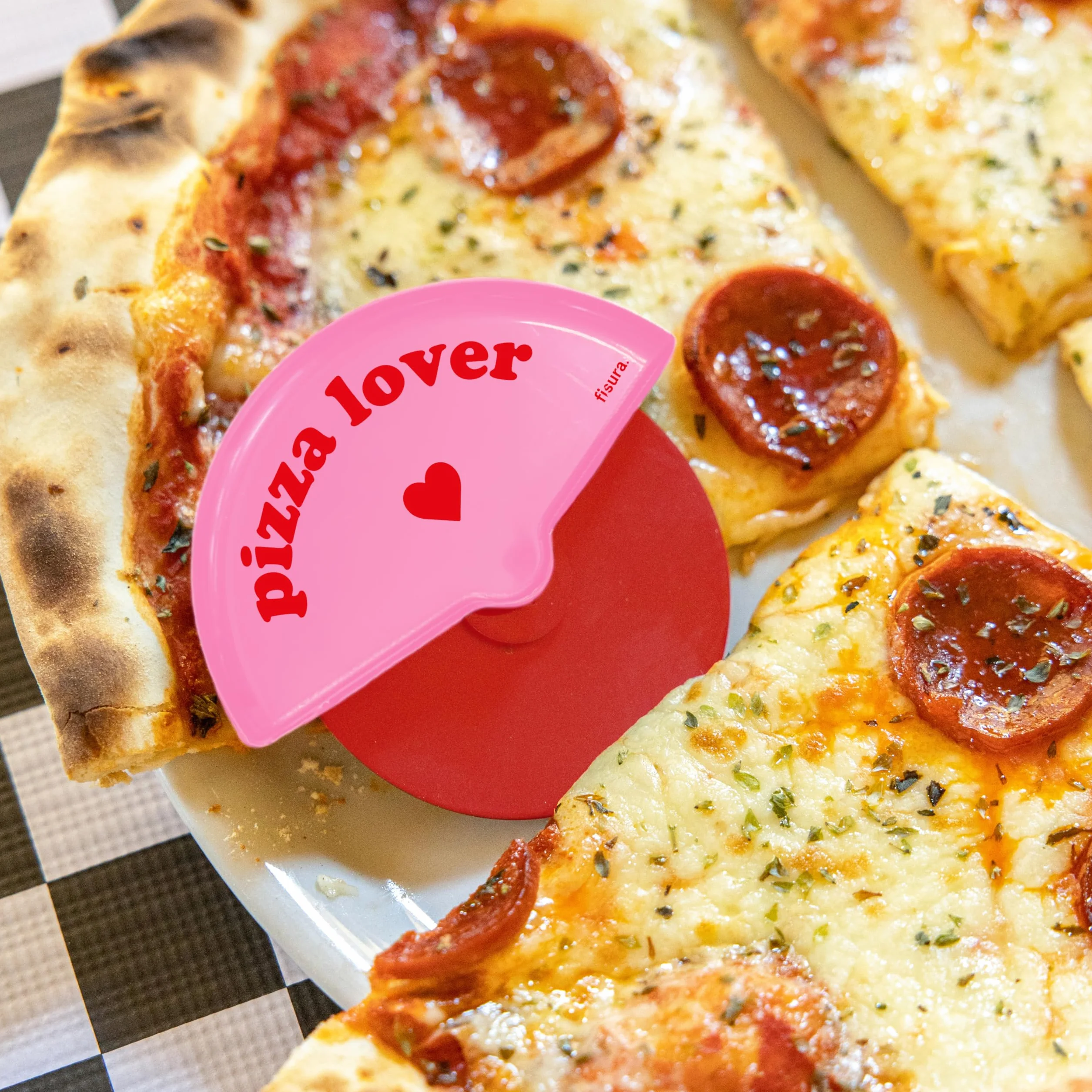 Fisura Oryginalny nóż do pizzy ze stali nierdzewnej i tworzywa ABS 7,5 x 5,5 cm