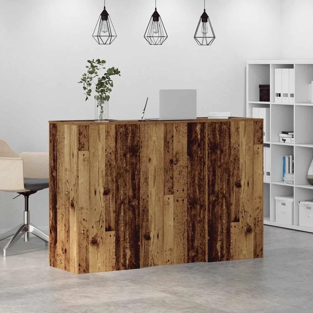 Stolik recepcyjny Stary Drewniany Recepcja Counter z schowkiem i wszechstronnym projektem dla biur 155 x 50 x 103,5 cm