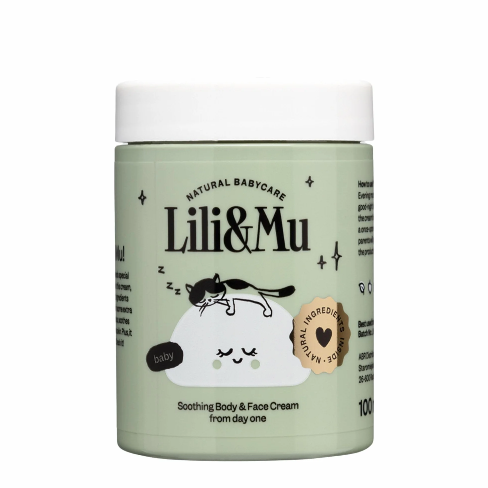 Lili&Mu Baby Krem nawilżający do twarzy i ciała 100 ml | Krem do twarzy z masłem shea i ekstraktem z kwiatów nagietka