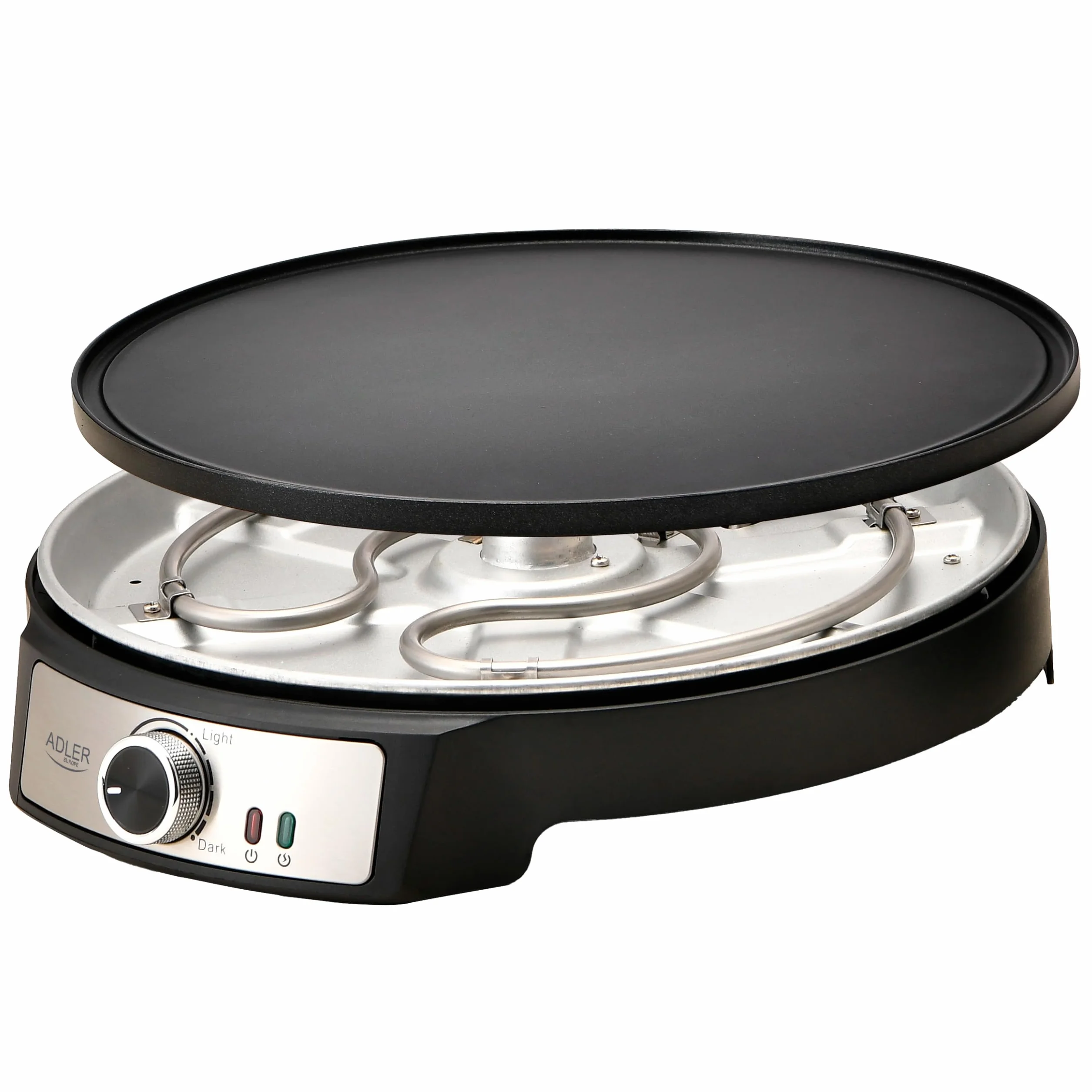 Adler Crepe Maker [Ø 30 cm] elektryczna z rozdzielaczem ciasta i łopatką | płyta do robienia naleśników z powłoką zapobiegającą przywieraniu + bezstopniowa regulacja temperatury | 1600 W pancake Maker