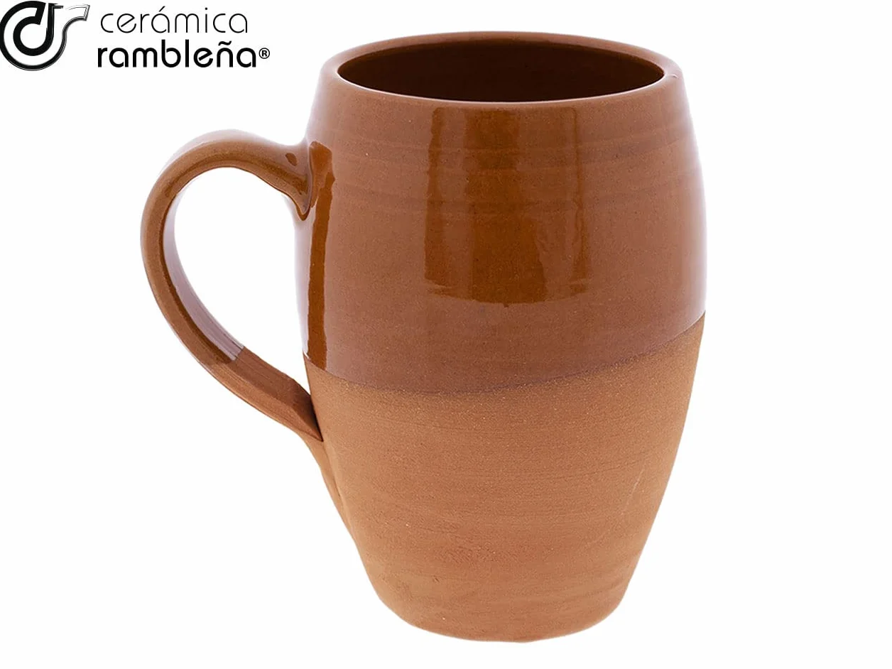 CERAMICZNA RAMBLEÑA | Kubek do piwa | Opakowanie x4 słoik czerwonego błota - Model 06 | Dzbanki piwa w czerwonym błocie | Szklanki do wody | 100% ręcznie robione | 330 ml