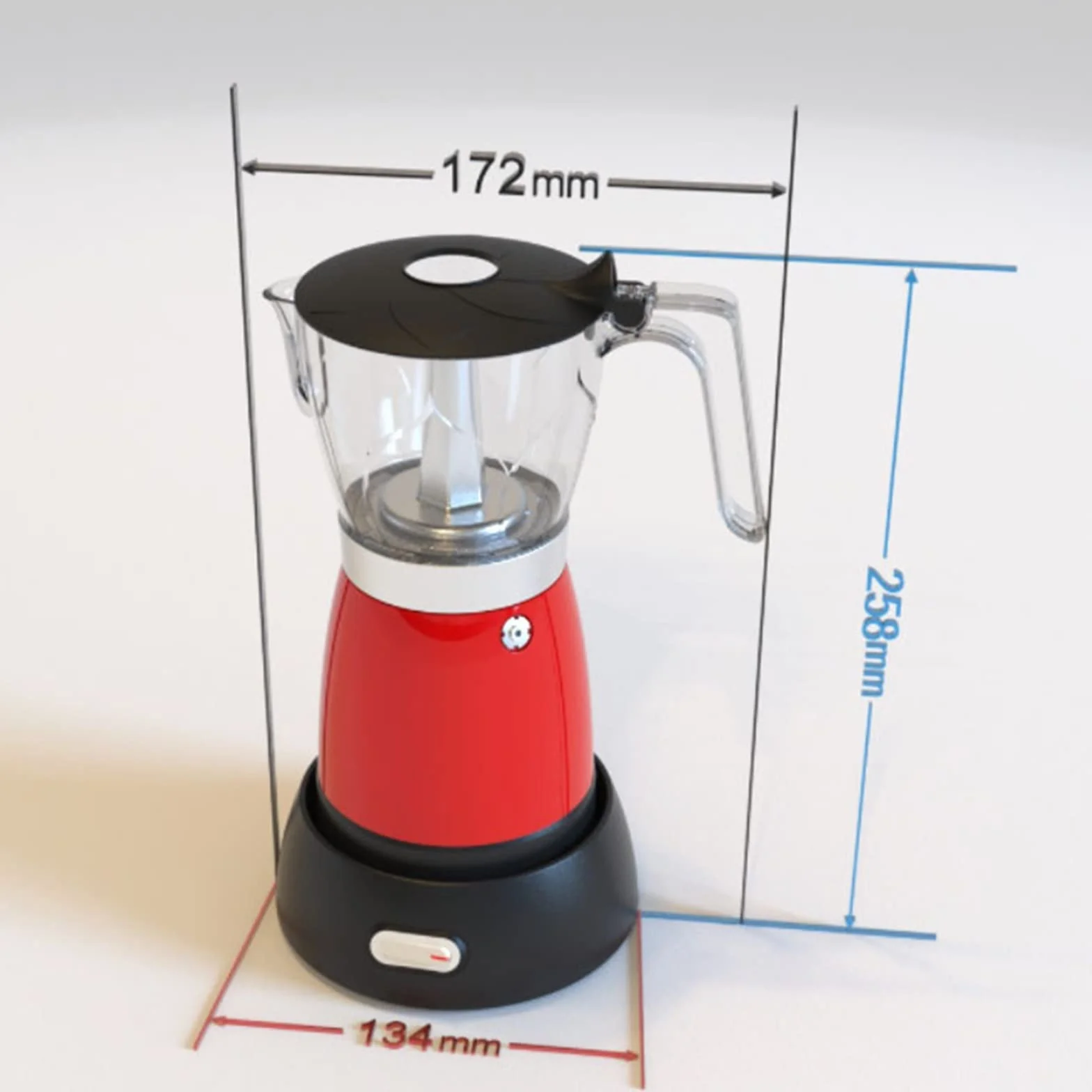JINGYAN Dzbanek do kawy Elektryczny ekspres do kawy Mokka Ekspres Dzbanek Espresso, odpowiedni domowej kuchni i biura(Red)