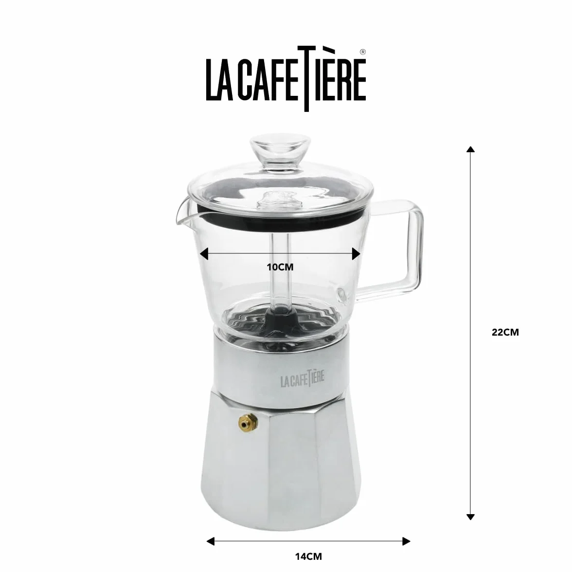 La Cafetière Verona szklany ekspres do kawy, chrom, 6 filiżanek, pudełko prezentowe