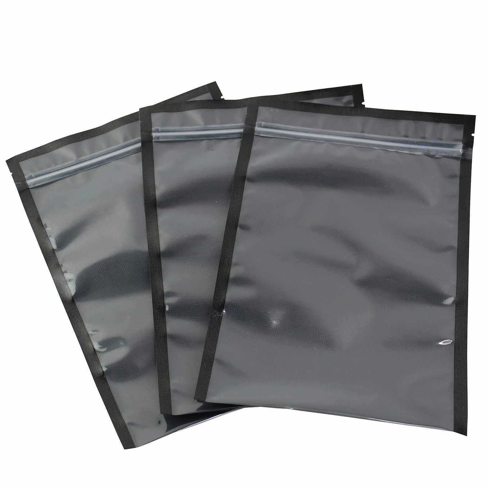 Vac N' Seal 50 sztuk 15 cm x 25 cm, czarne i przezroczyste torby do zamrażania ryb, warzyw, mięsa, ziaren, owoców, orzechów i płatków śniadaniowych, świetny wybór do gotowania Sous Vide