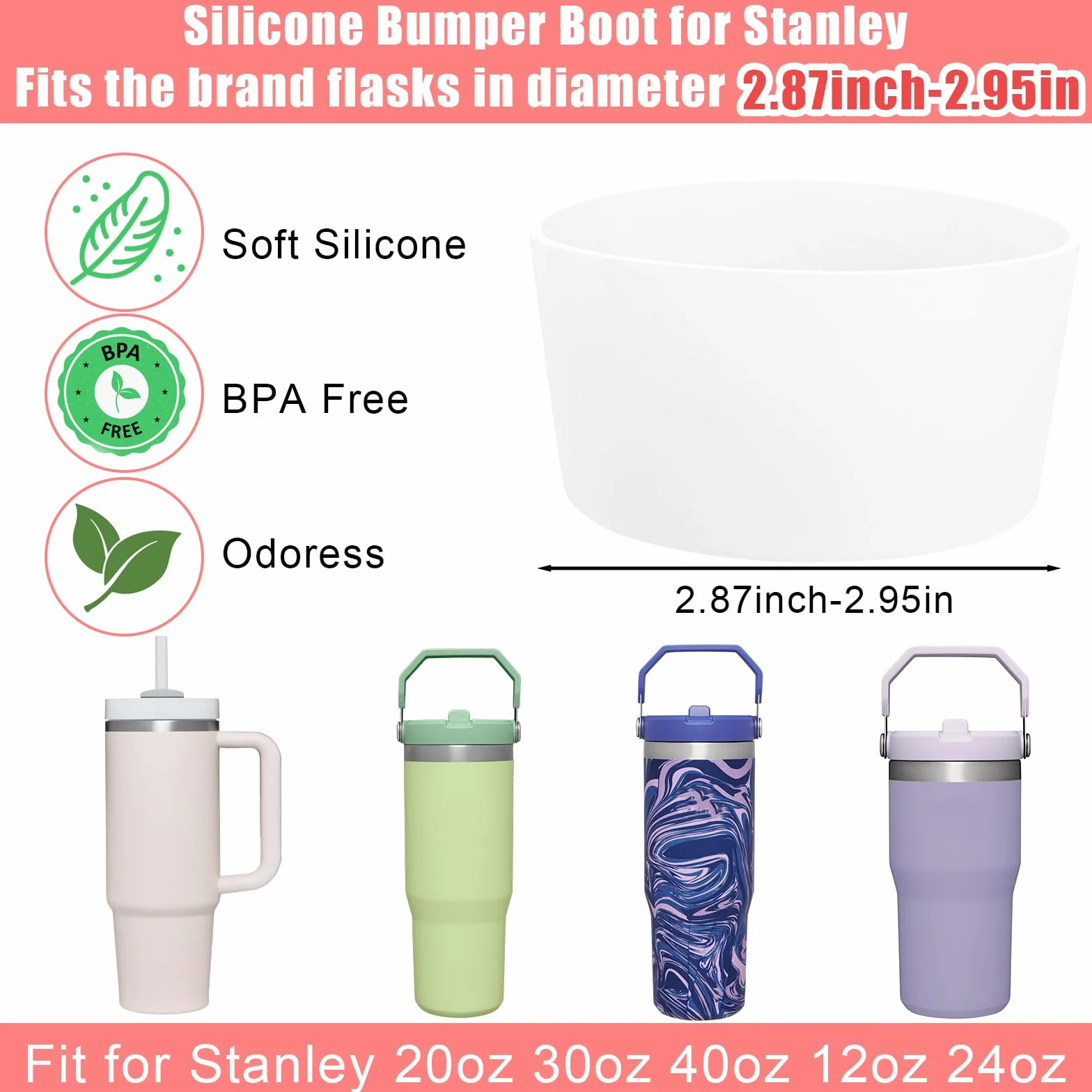 GOTRUST 9pcs Akcesoria Do Kubka Stanley Zatyczki, Silikonowe Zatyczka Stanley Cup Accessories, Zatyczki Do Słomek Pyłoszczelne, Pokrywka ze Słomką Stanley