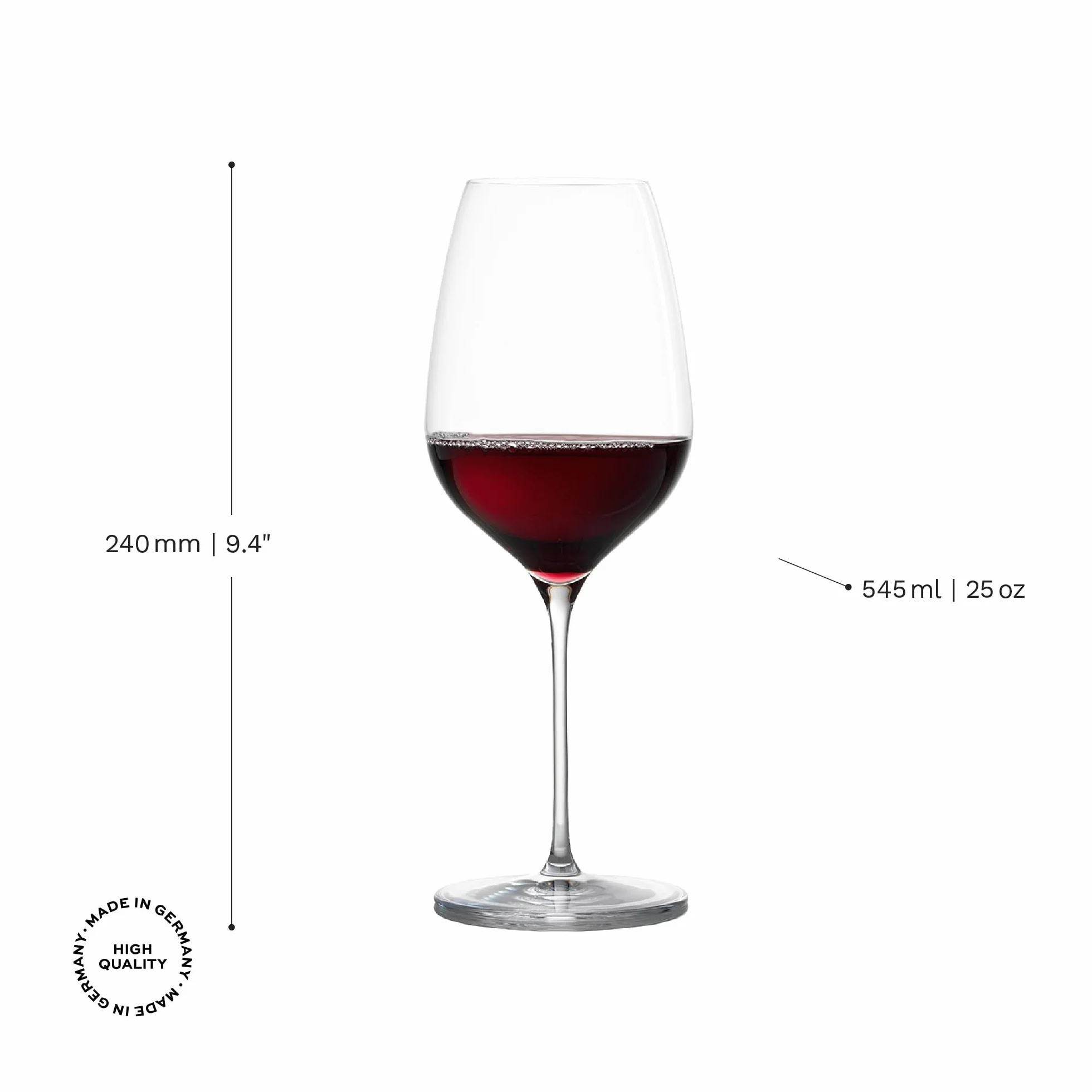 Stölzle Lausitz Kieliszek do czerwonego wina Fino/zestaw 6 kieliszków do czerwonego wina, wysokiej jakości, nowoczesne, eleganckie, lekkie kieliszki do czerwonego wina/Stölzle