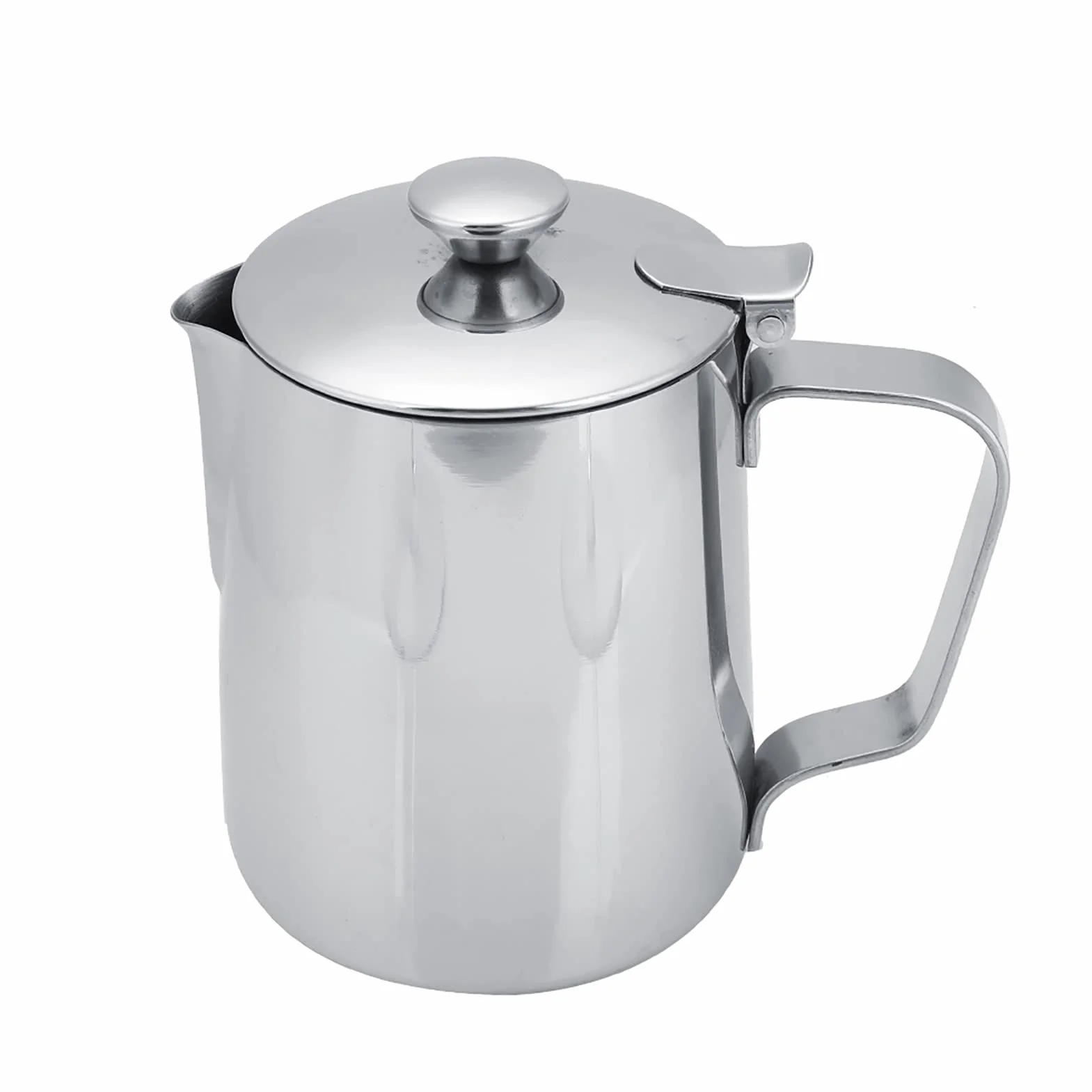 Dzbanek do Mleka ze Stali Nierdzewnej do Serwowania Kawy z pokrywką Kubek do Kawy ze Stali Nierdzewnej Kubek Szkło do Mleka do Kawy Latte Art (6000Ml) (350ml)