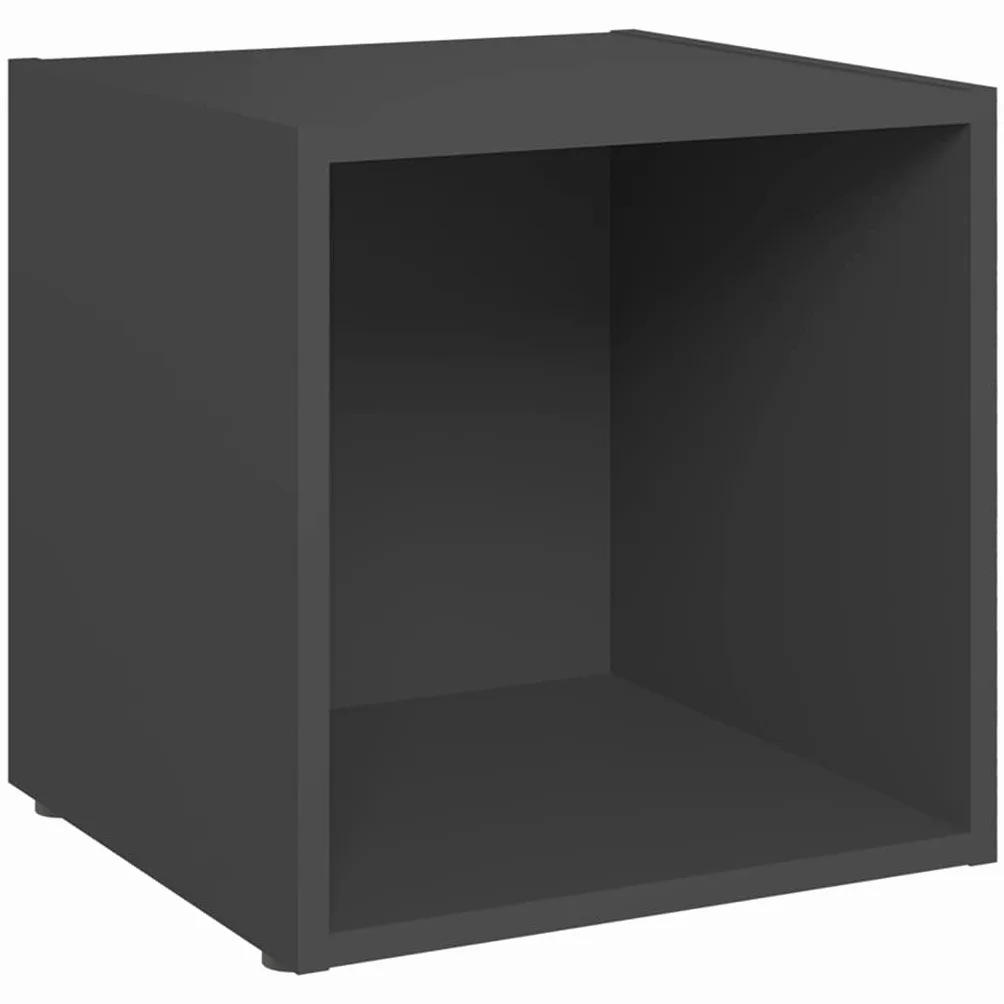 Szafki pod telewizor zestaw 2 szt., szare, 37 x 35 x 37 cm, materiał drewnopochodny, nowoczesny stojak pod telewizor do salonu, wszechstronne konsole multimedialne, stabilna półka do centrum