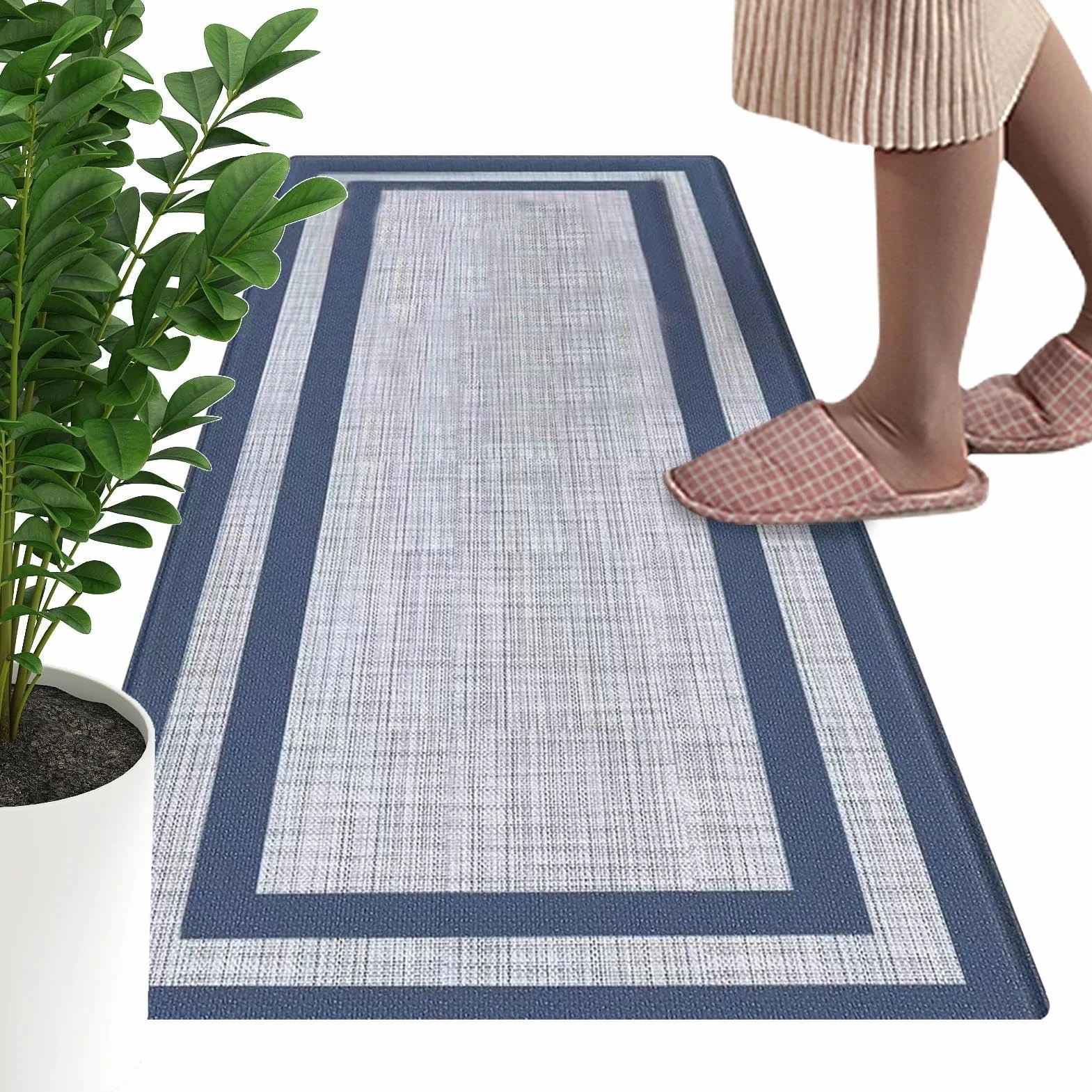 Kitchen Mats For Floor, Non-Slip Absorbent Livingroom Rugs, Oil-Proof Soft Standing Mats, Waterproof Washable Carpet For Home & Kitchen, 45x120cm/17.72x47.24 Inches