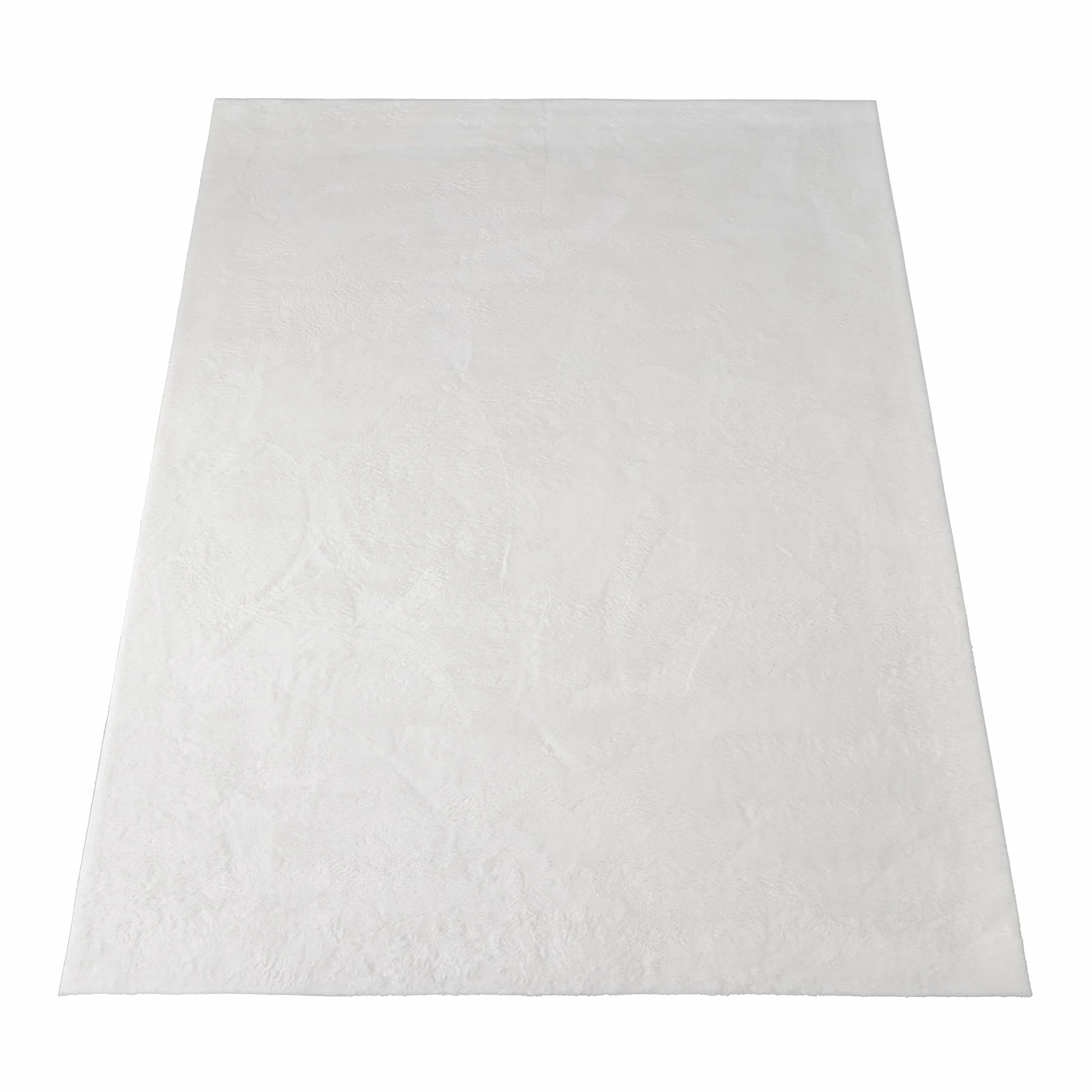Paco Home Dywan do salonu i sypialni, Shaggy z sztucznym futrem, z wysokim runem, miękki, jednokolorowy, biały, wymiary: 300 x 400 cm