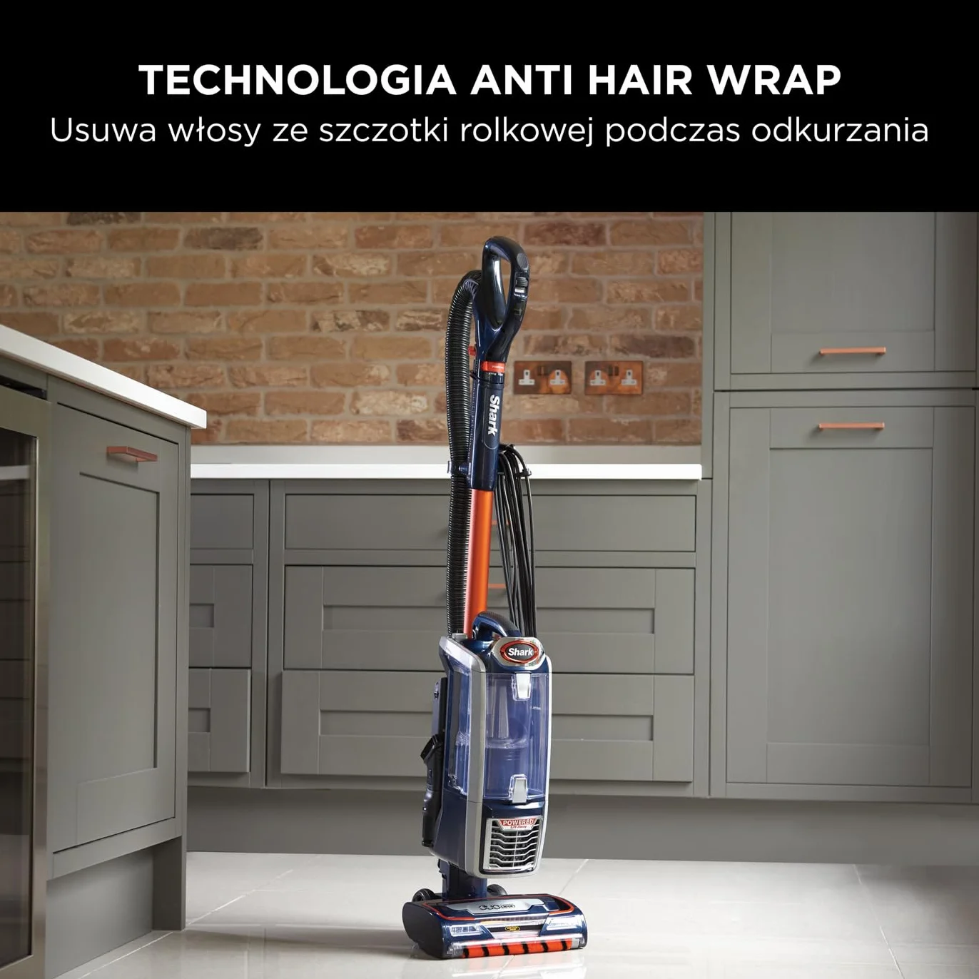Shark odkurzacz przewodowy 0,83L z technologią Anti-Hair-Wrap, odkurzacz DuoClean z funkcją Powered Lift-Away oraz końcówkami do sierści zwierząt, tapicerki i szczelin, przewód 8 m, NZ801EUT