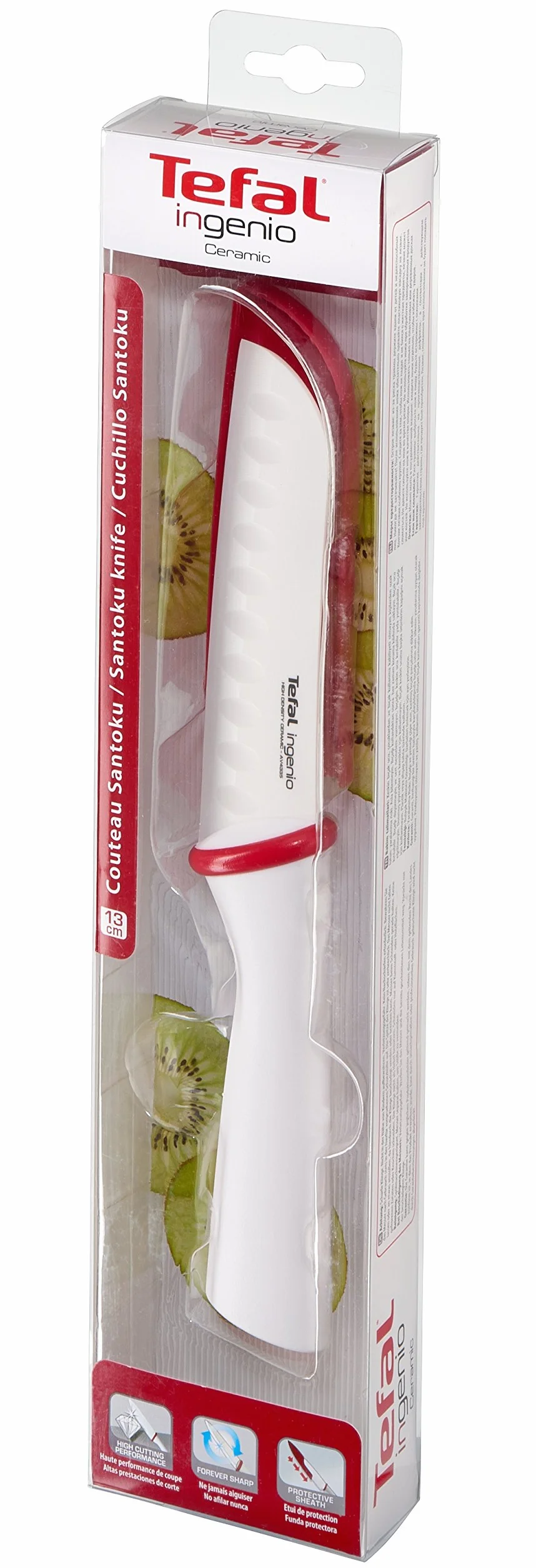 Tefal K15304 Ingenio ceramiczny nóż Santoku, 13 cm, biały