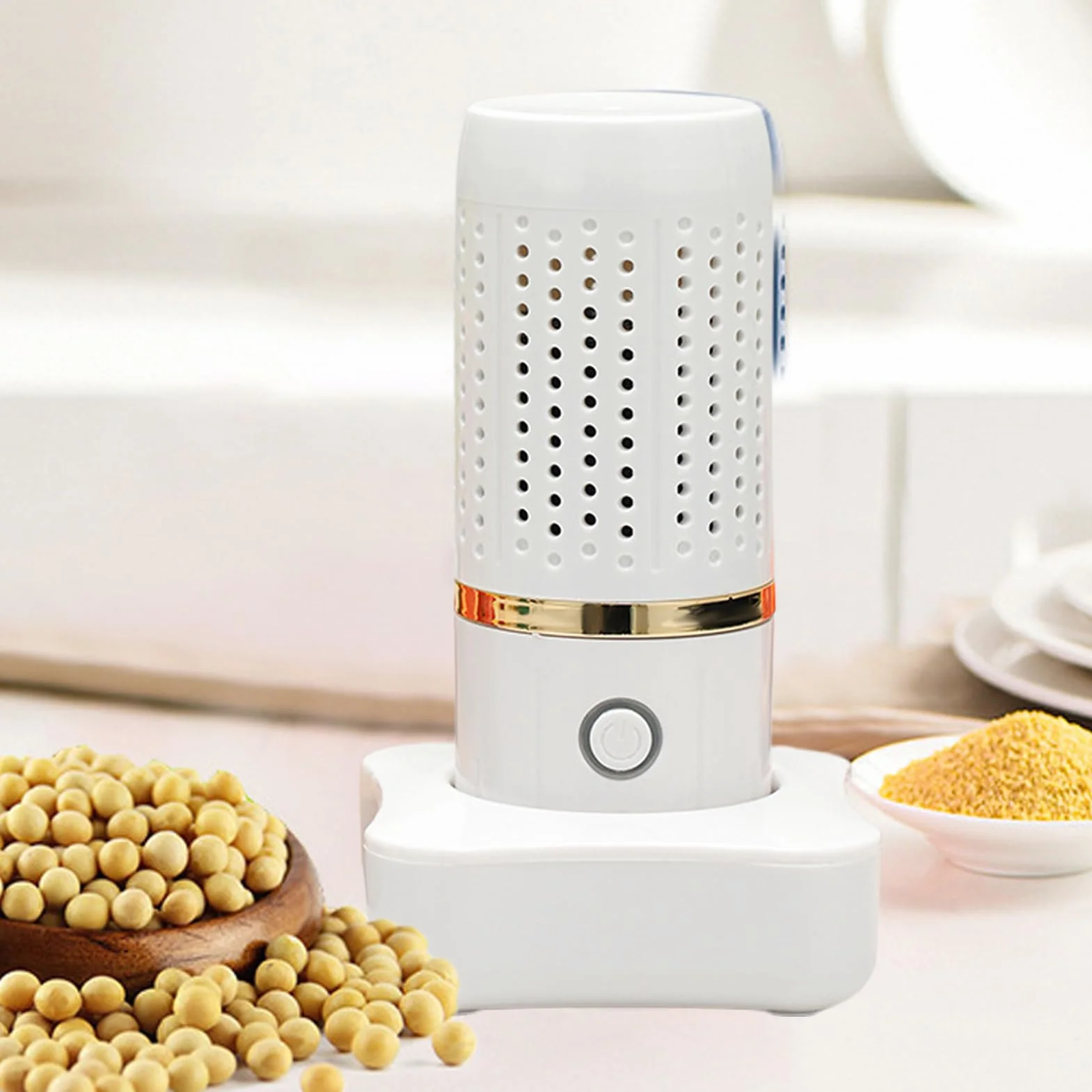 Fruit Washing Machine, USB Produce Cleaner, 3.86x3.86x6.1 Inches Cordless Food Purifier, Long Lasting Cleaning Device with Powerful Function for Cooking Kitchen Grain Preparation
