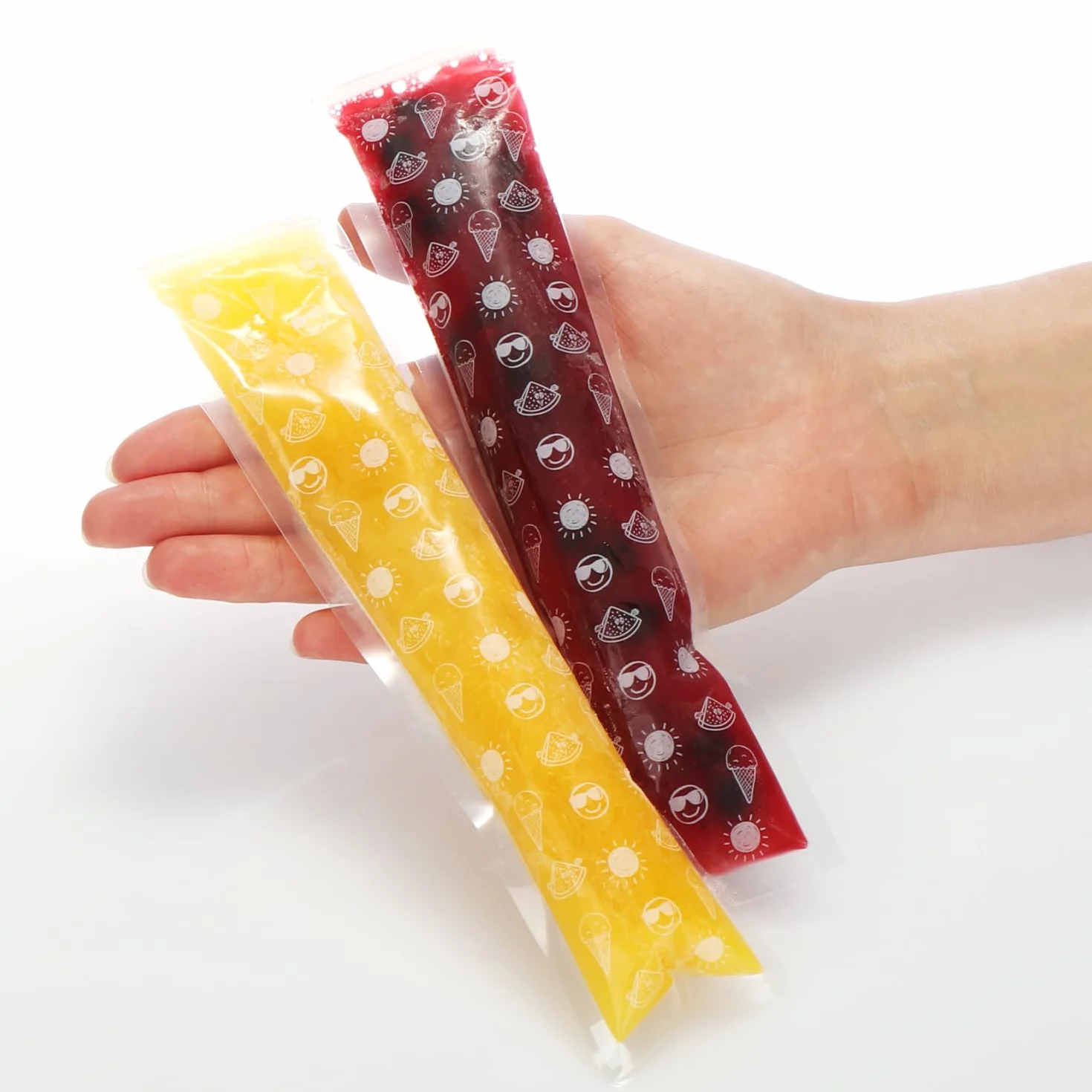 COM-FOUR® 120x Worki na lód 80 ml - mini torebki do zamrazarki - woreczki na domowy lód wodny - worek na lód w kiju z zamkiem blyskawicznym (120 sztuk - przezroczysty rozek do lodów wodnych)