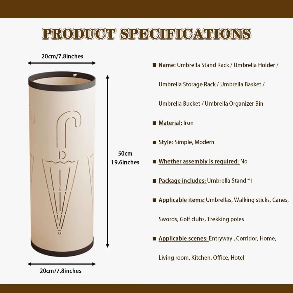 stojak na parasole, Kryty, wysoki, nowoczesny, okrągły, otwarty sklep stojący