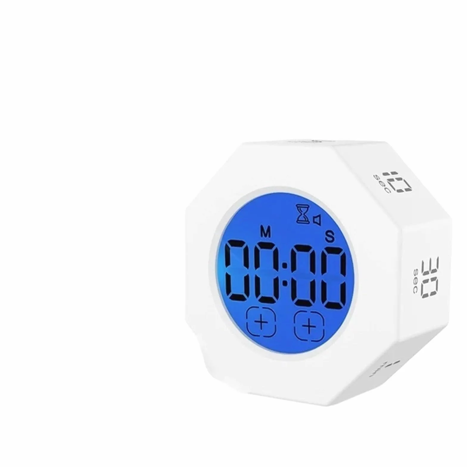 minuterka, Timer z czujnikiem grawitacji, nauka fitnessu, wizualizacja flip, zarządzanie czasem, mini cyfrowy minutnik kuchenny(White)