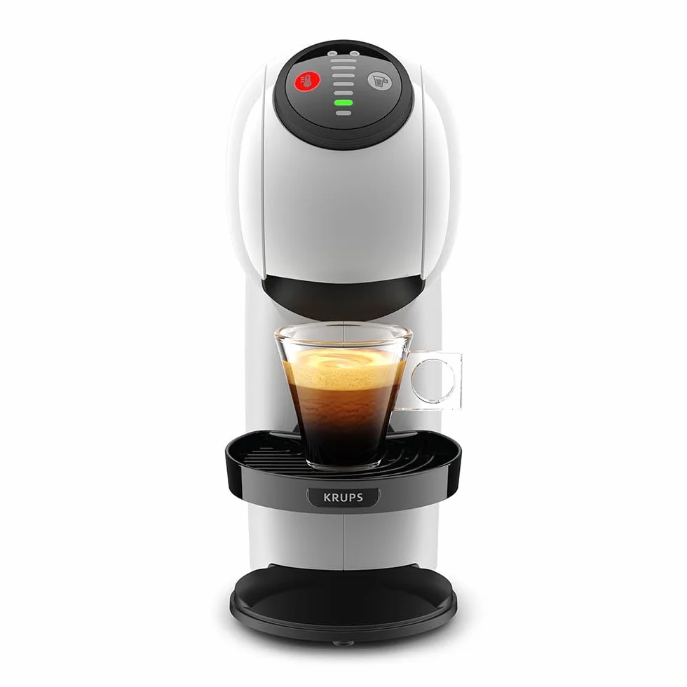 Krups Nescafé Dolce Gusto Genio S, ekspres do kawy na kapsułki do gorących i zimnych napojów, zbiornik na wodę 0,8 l, tryb Eco, Thermoblock, automatyczne wyłączanie, biały, KP2431