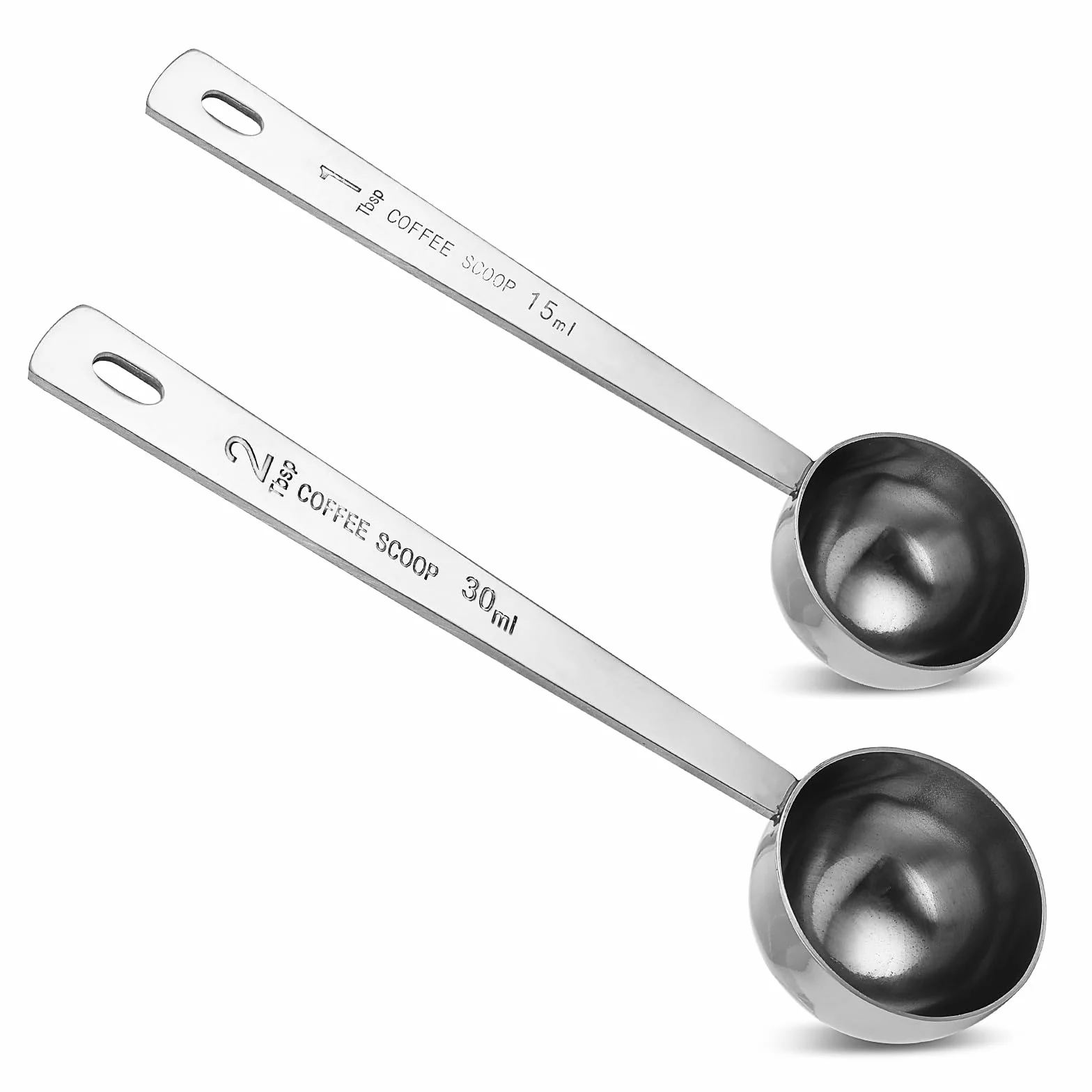 2 szt. łyżeczka do kawy łyżka pomiarowa 15 ml i 30 ml łyżka do dozowania kawy łyżeczka do kawy łyżeczka do kawy ze stali nierdzewnej łyżeczka do kawy z długim uchwytem wielokrotnego użytku okrągła