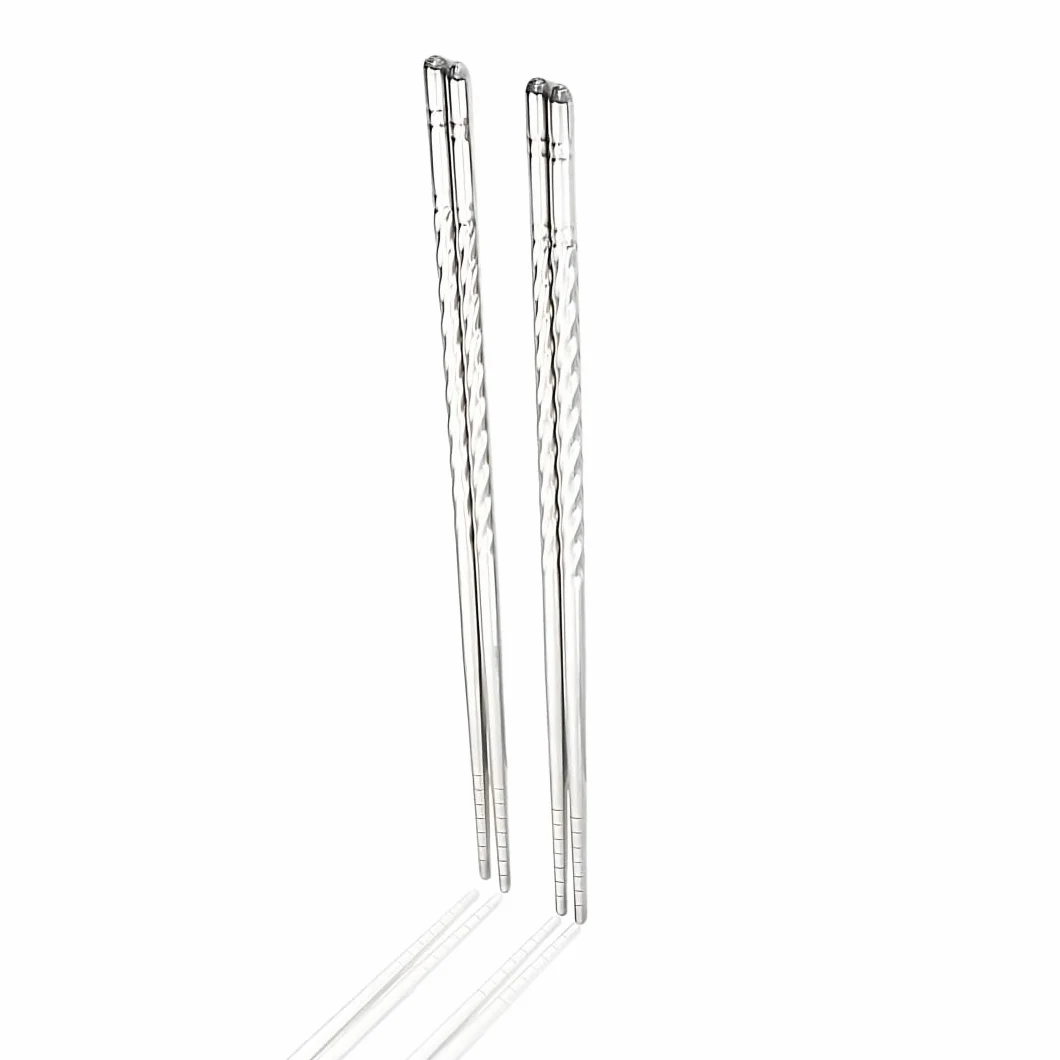 PARENCE.- Zestaw 4 pałeczek ze stali nierdzewnej - Długość 22 cm | Wielokrotnego użytku, lekki i łatwy do czyszczenia | Idealny do kuchni azjatyckiej, sushi, ramenu, dim sum