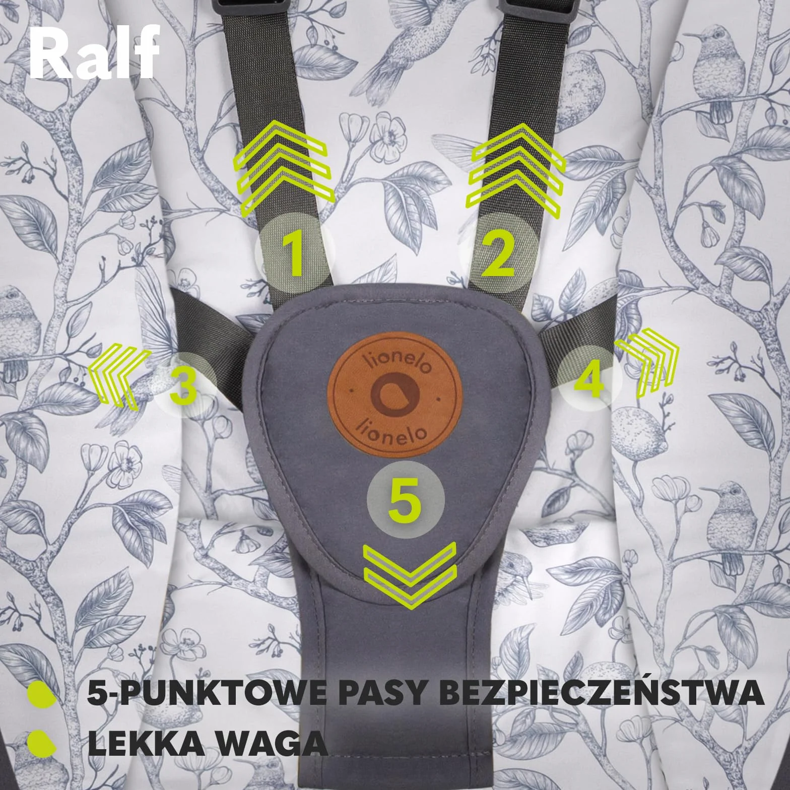 LIONELO Ralf 2w1 bujaczek i leżak dla dzieci, pilot, 12 melodii, dwa kierunki bujania, 5 prędkości bujania, blokada, regulacja oparcia, timer, cicha praca (Szary)