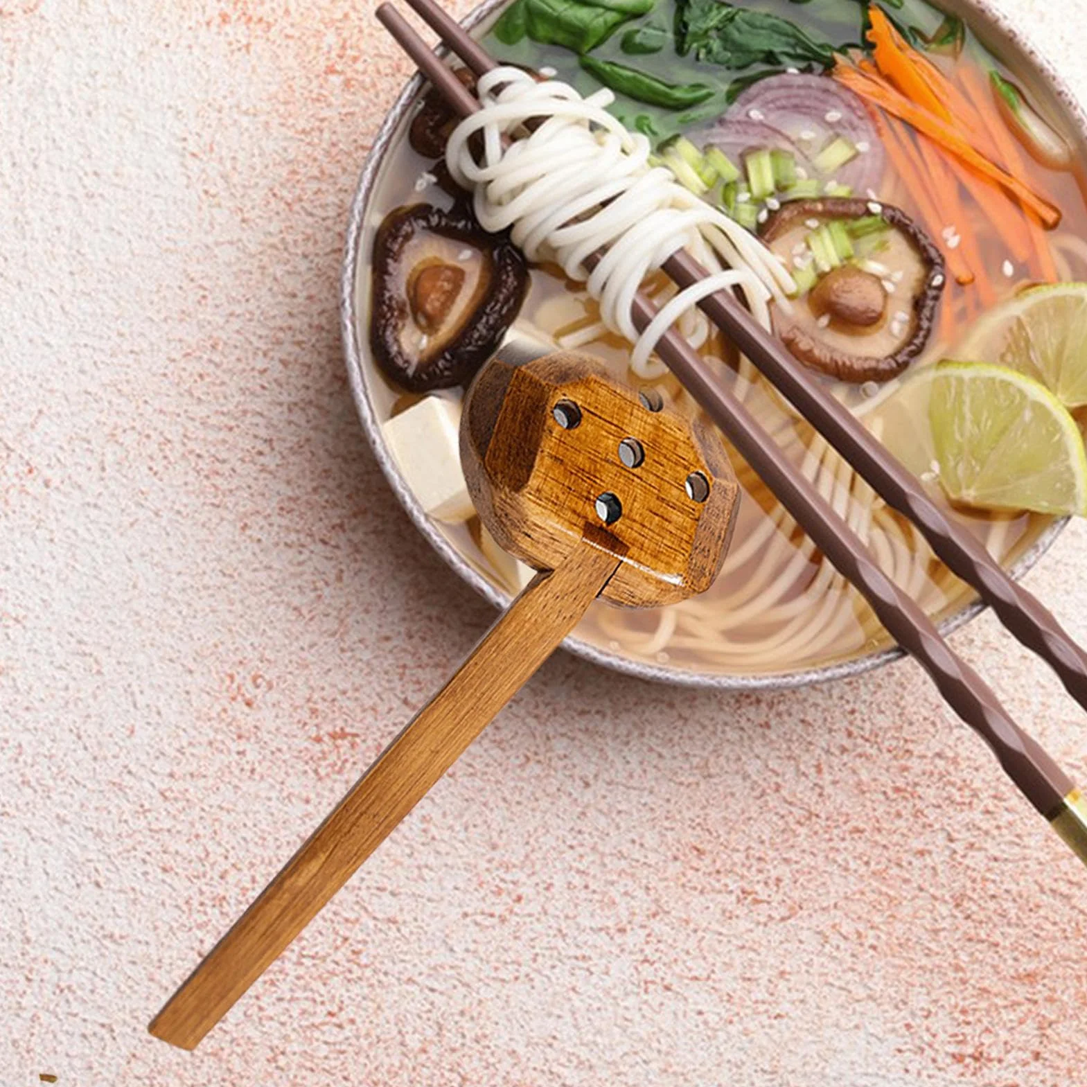 Japońska łyżka Ramen z naturalnego drewna gładka powierzchnia do serwowania zup