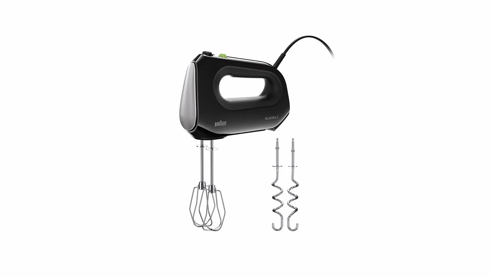 Braun Household MultiMix 2 HM2110BK mikser ręczny – mikser ręczny z 4 stopniami prędkości plus Turbo, technologia FastMix, EasyClick, w zestawie trzepaczka i hak do zagniatania, obsługa jedną ręką,