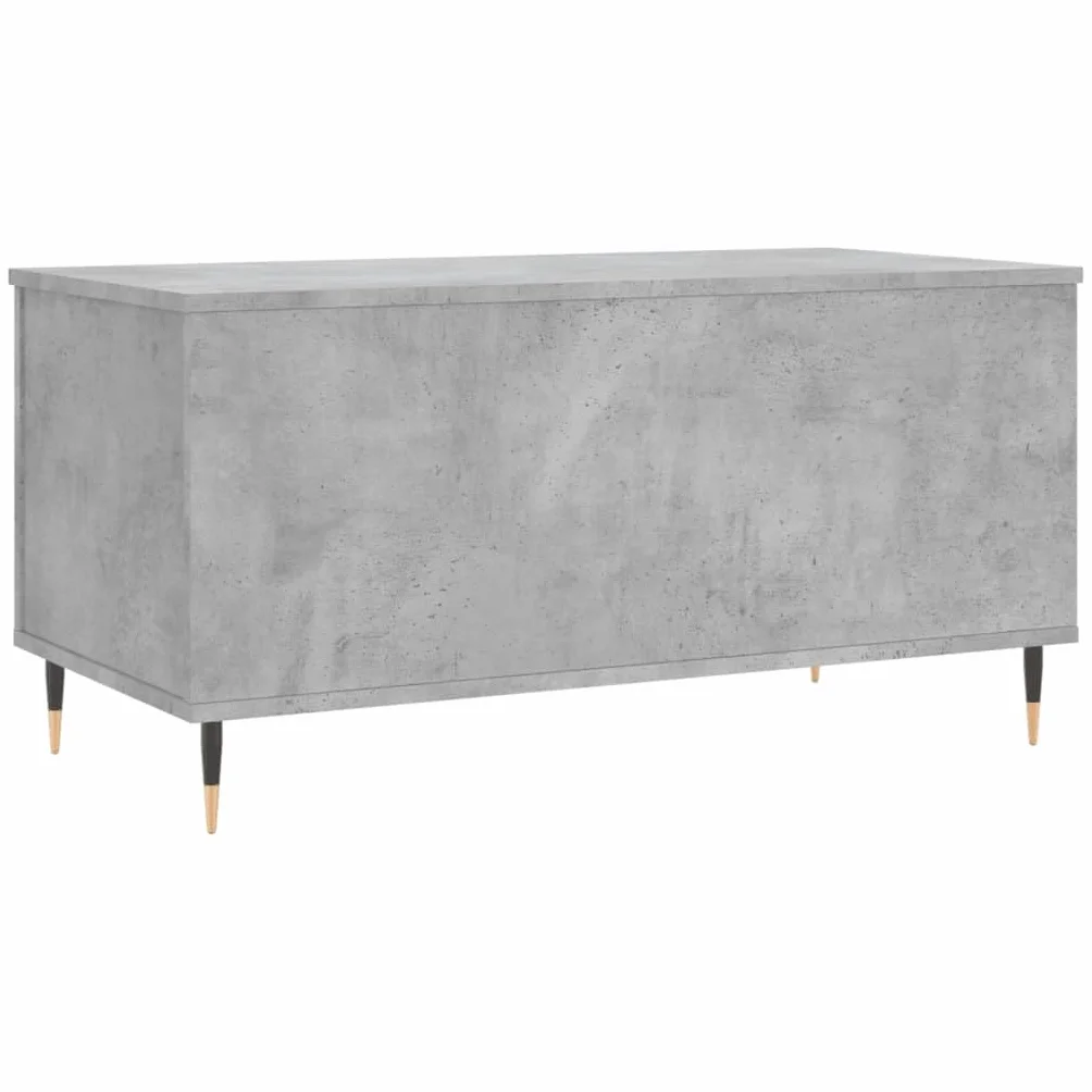 Générique Inżynieryjny stolik kawowy 90x44,5x45 cm Szary Beton | Podnoszona góra, ukryte przechowywanie, metalowe nóżki, łatwe do czyszczenia