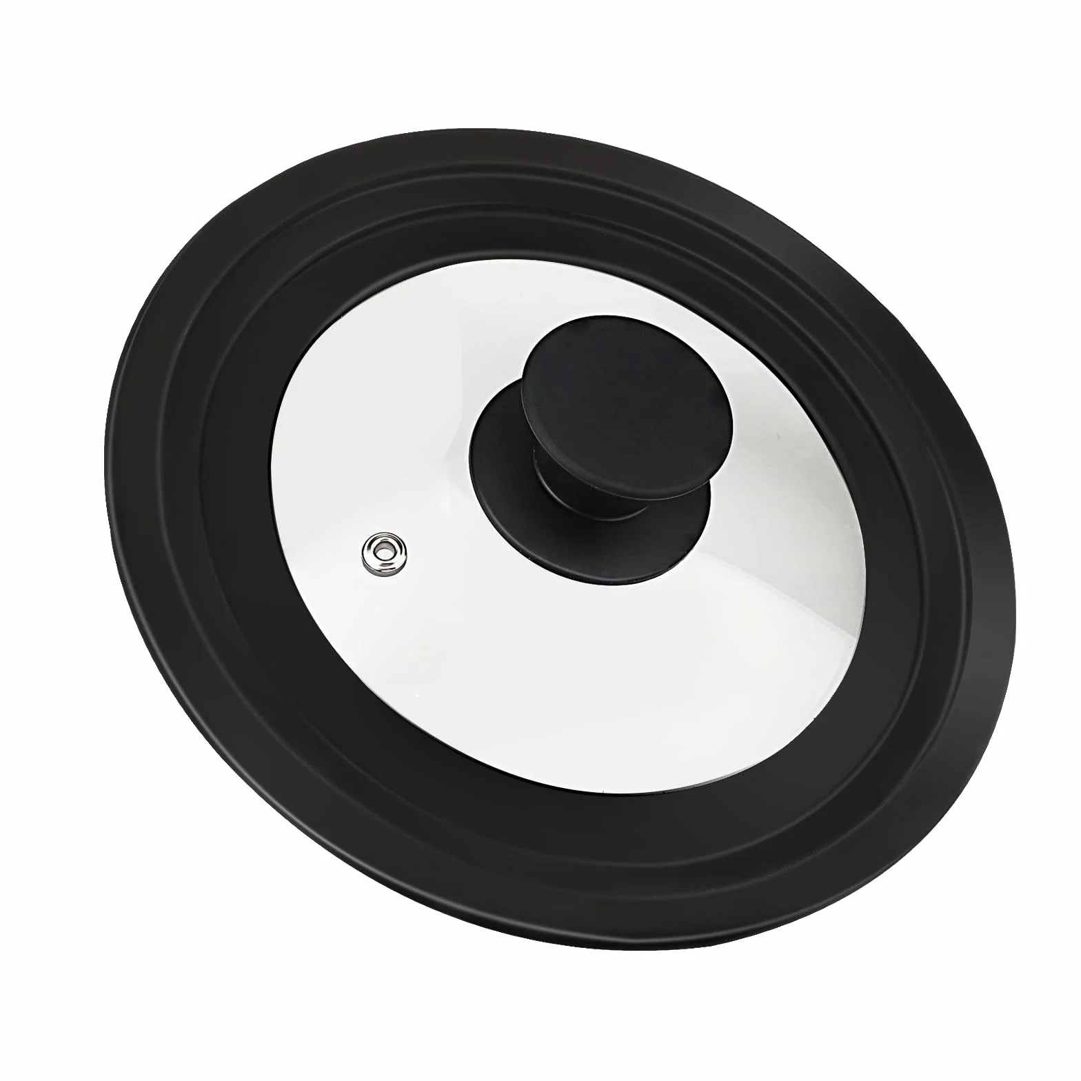 Uniwersalna pokrywka do patelni, czarna, pokrywka do patelni Ø 16 cm/18 cm/20 cm, pokrywka silikonowa czarna