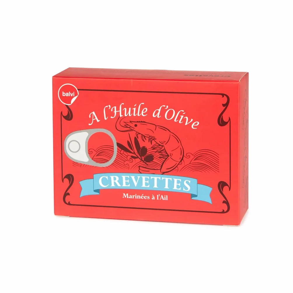 Balvi Conserverie Crevettes Conserverie Crevettes Retro krewetki konserwowane widelec puszka/stal nierdzewna