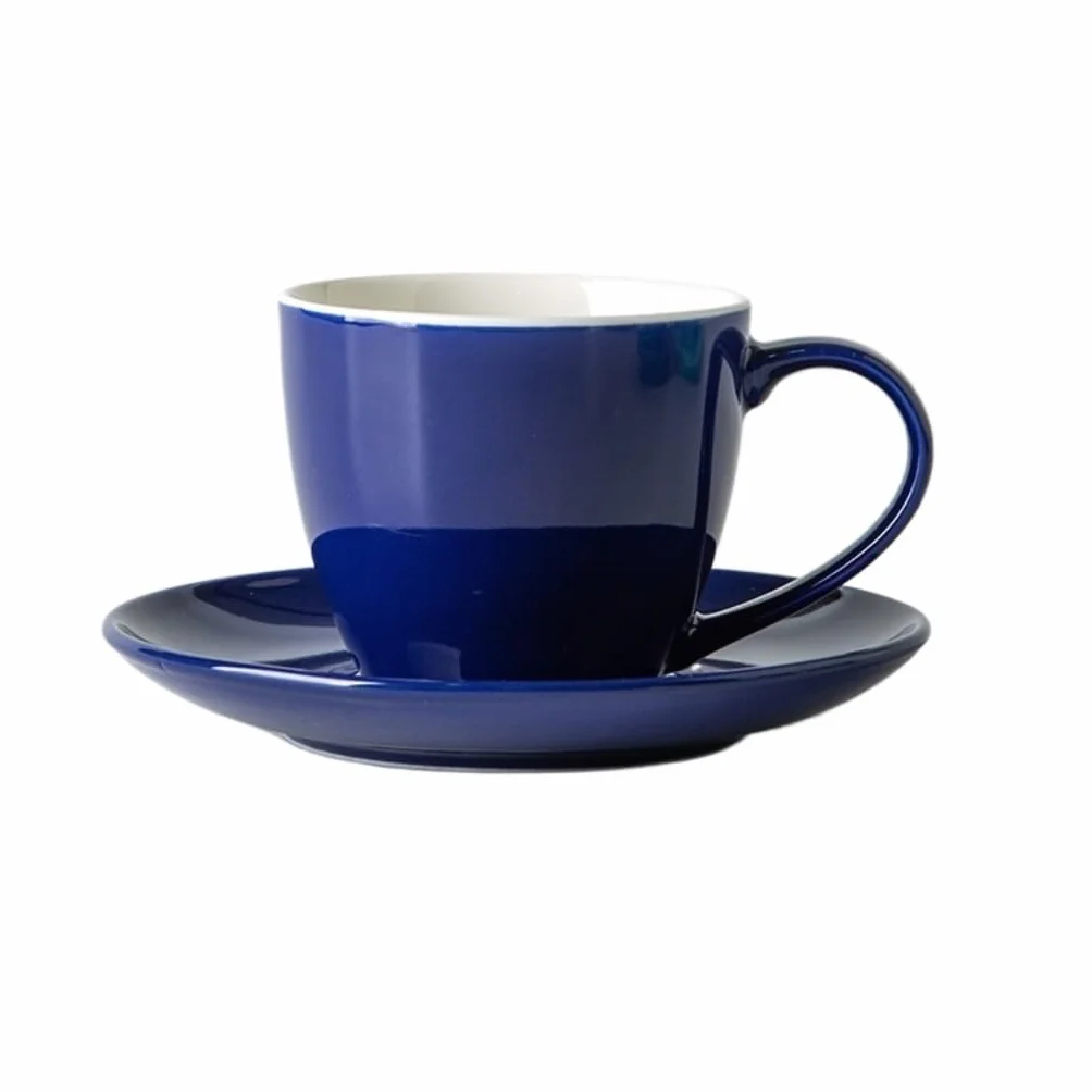 porcelanowa filiżanka i spodek, filiżanka do kawy, Prosty kolorowy szkliwiony kubek do herbaty z kwiatami, ceramiczny kubek do kawy parzonej ręcznie i spodek w pudełku prezentowym(5)