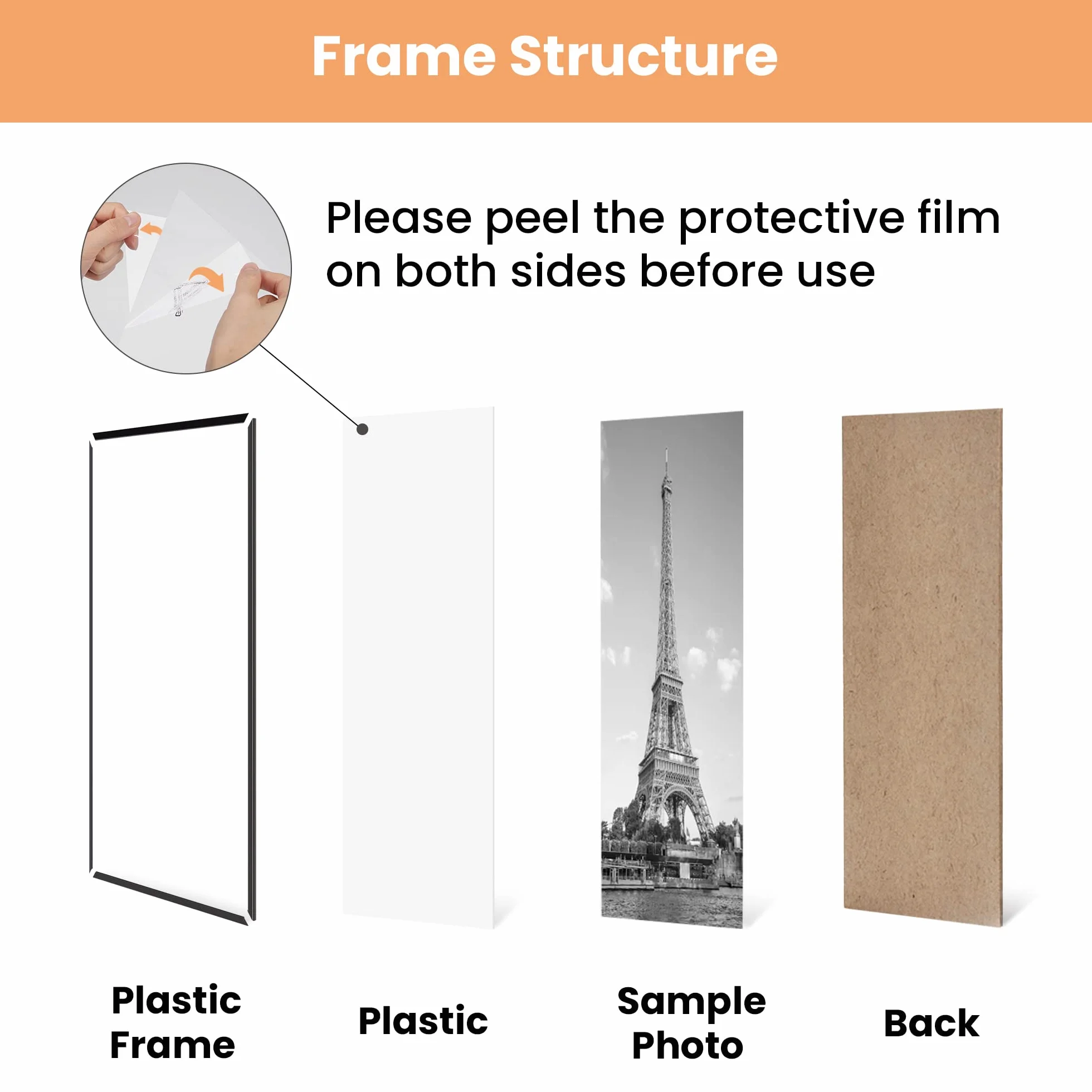 upsimples 3 Pack ramek na zdjęcia 40x60, 40x60 cm rama na zdjęcia czarna do fotogalerii, wkładka, montaż poziomy lub pionowy na ścianie
