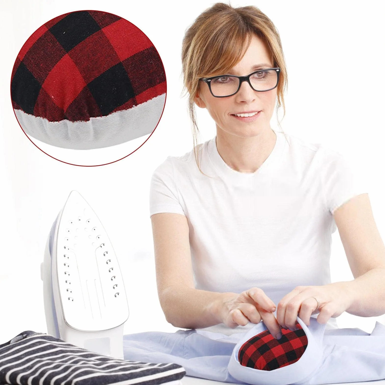 Tailors podkładka do prasowania szynki narzędzie krawieckie narzędzia prasowe do prasowania antypoślizgowa podkładka do prasowania dociskanie szwów ciała, krzywizn i rolek rękawów (S + duża)