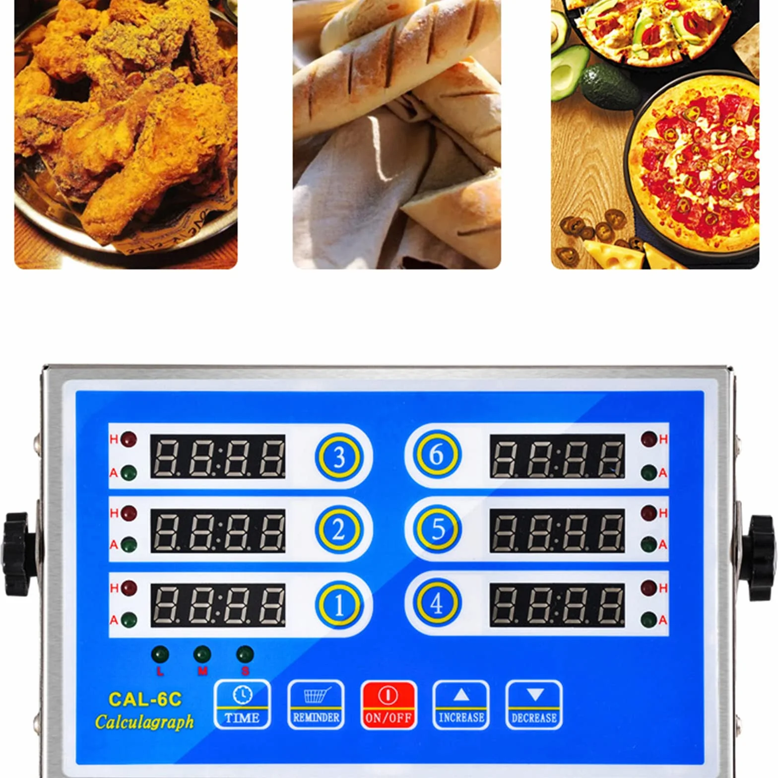 Sześciokanałowy minutnik kuchenny/przypomnienie o kuchni komercyjnej/profesjonalny regulowany alarm LED/minutnik ze stali nierdzewnej/minutnik do pieczenia w hotelu zachodni sprzęt do smażenia żywnośc