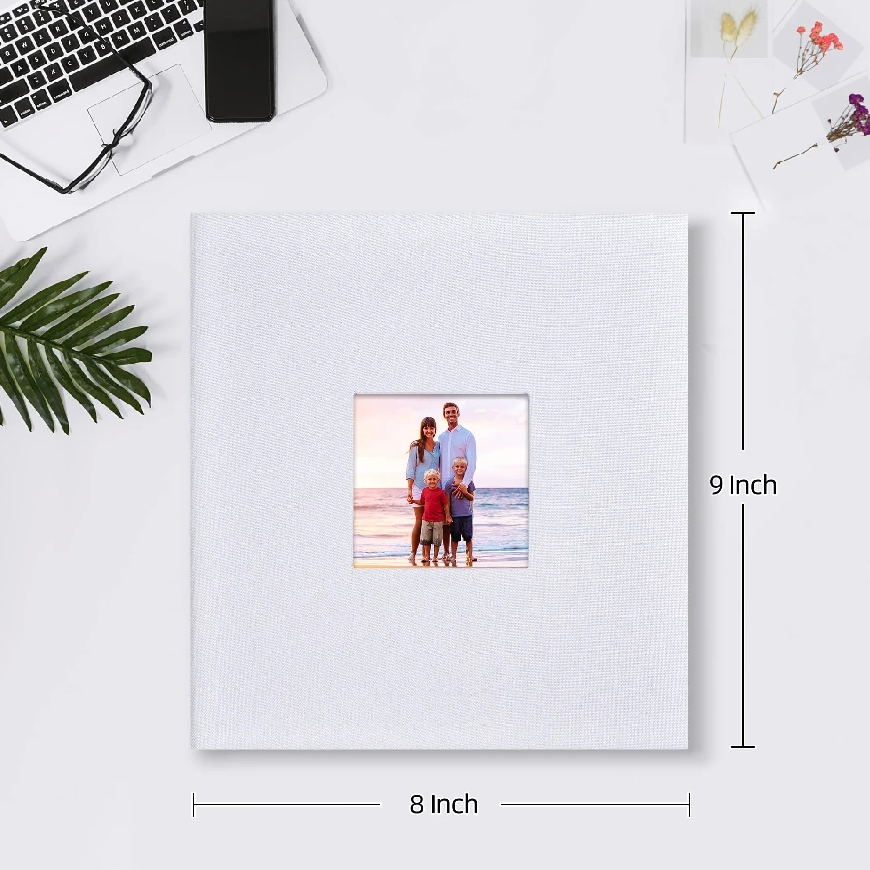 Mublalbum Mały album na zdjęcia 10 x 15 cm, 200 zdjęć, lniana okładka, książka z obrazkami z poziomymi kieszeniami, na ślub, rodzinną rocznicę i dziecko (biały)