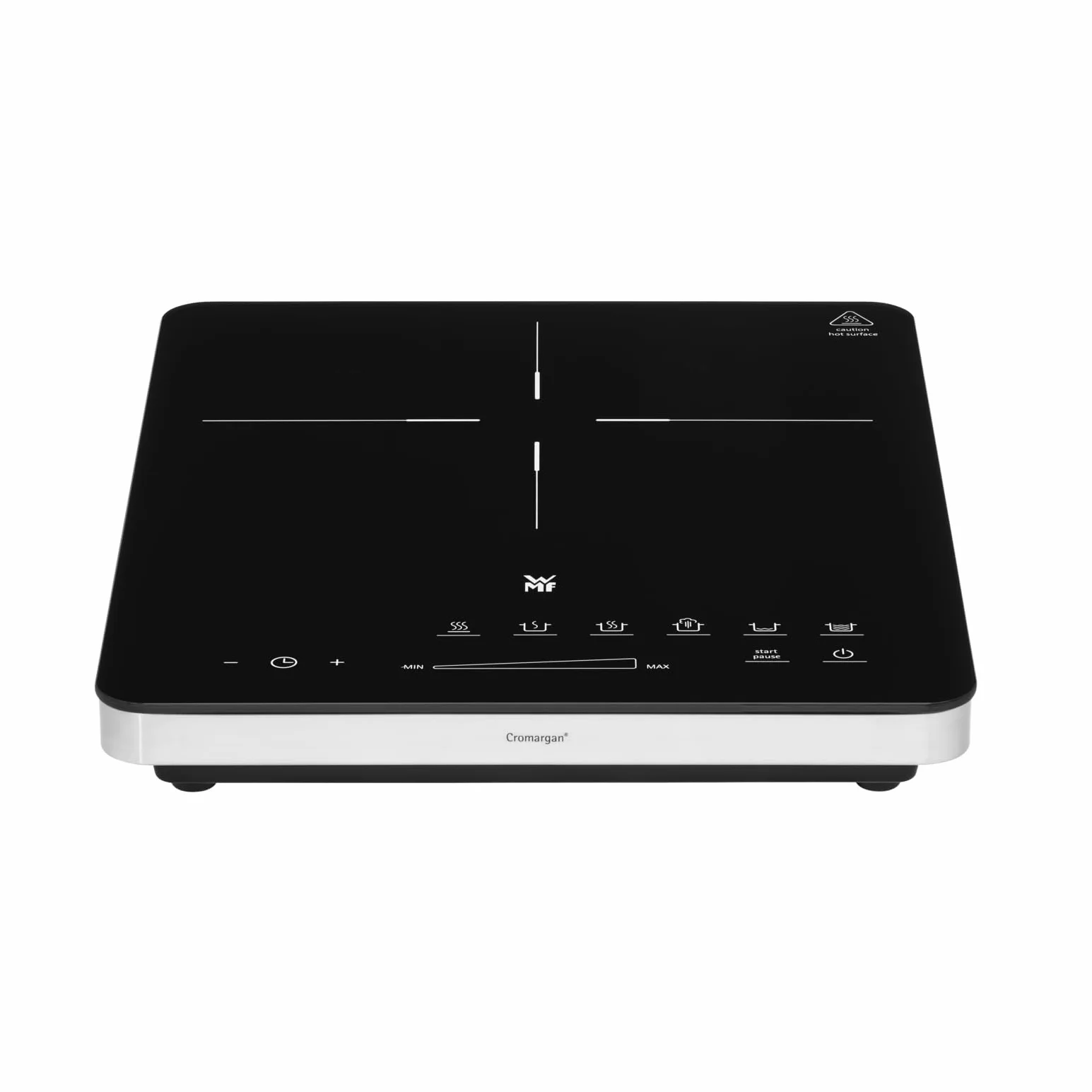 WMF Kult X mobilna płyta indukcyjna do 28 cm, płyta indukcyjna 1 płyta kuchenna, 8 stopni, rozpoznawanie garnków, wyświetlacz dotykowy, ceramika szklana, funkcja timera, 2100 W