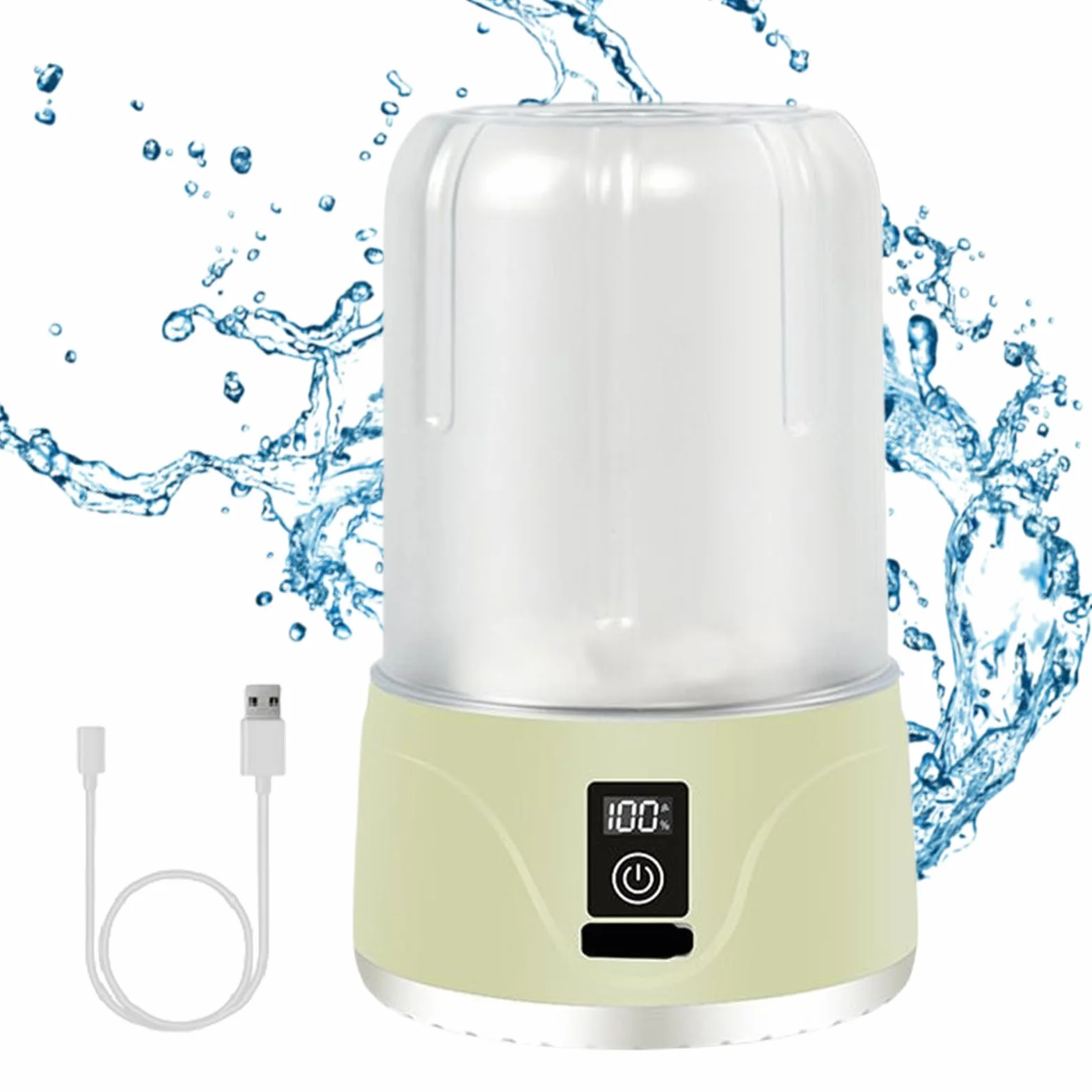 Rechargeable Portable Washing Machine, 1000ml Cordless Underwear Washer with Multiple Wash Settings