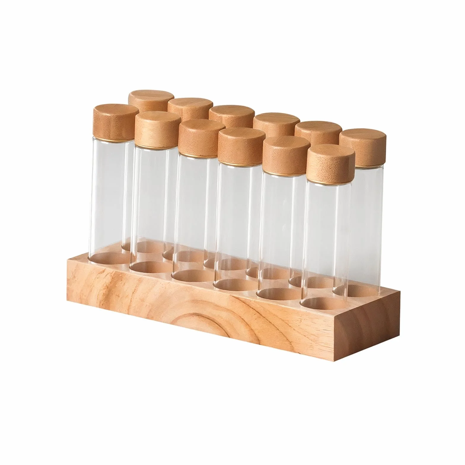 Tuby do przechowywania ziaren kawy Pojemnik na kawę z półką, pojemniki ziarna, szklane probówki blatu, wielokolorowe, 12 szt. wysokich szklanych(12pcs high glass)