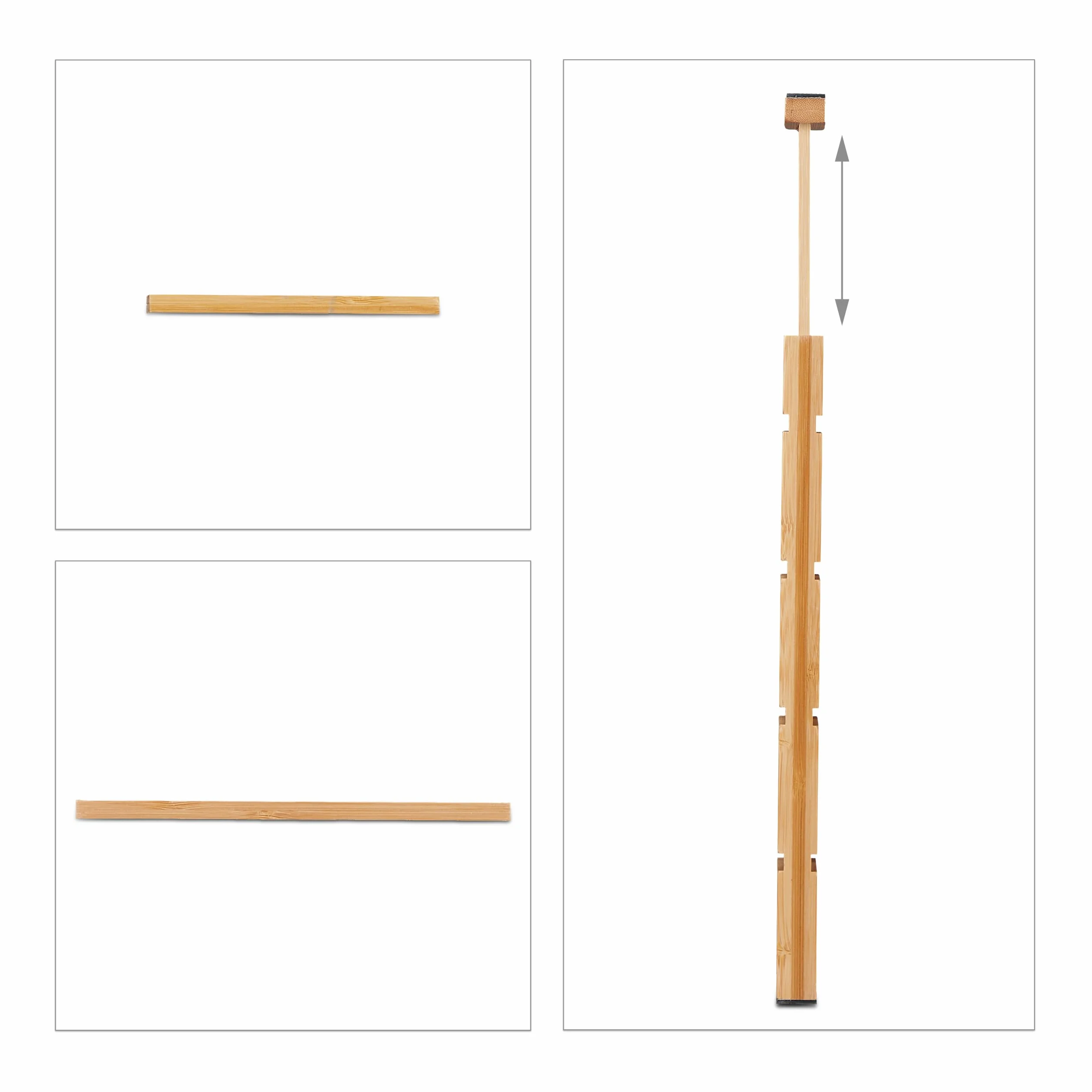 Relaxdays Separator do szuflad, 10-częściowy zestaw, regulowana długość od 34 do 44 cm, bambus, rozdzielacz szuflad kuchnia, naturalny, 1 sztuka