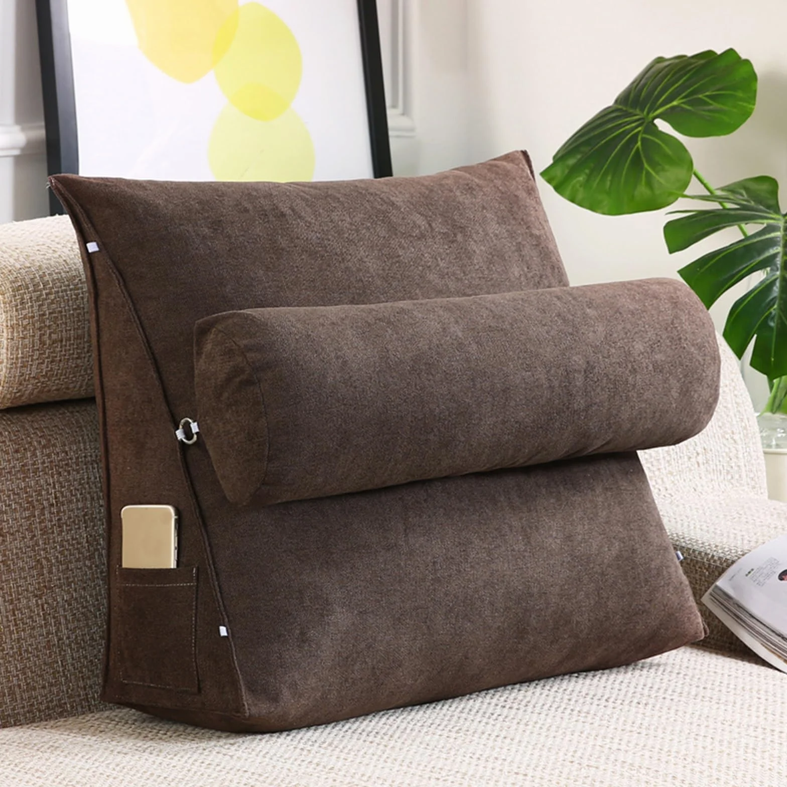Home Essentials, regulowana poduszka podpierająca odcinek lędźwiowy kręgosłupa, ergonomiczna poduszka pod plecy do czytania w łóżku i na sofie, wygodn